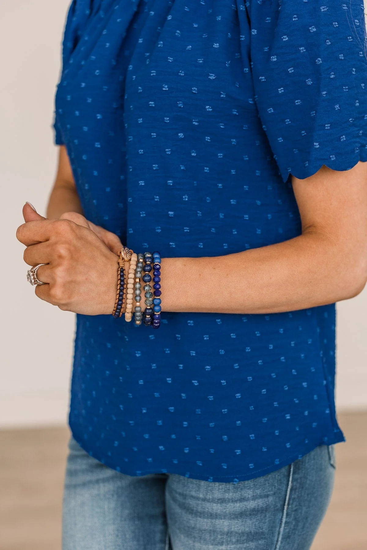 Tree Of Life Stackable Bracelet Set- Royal Blue - Image 2