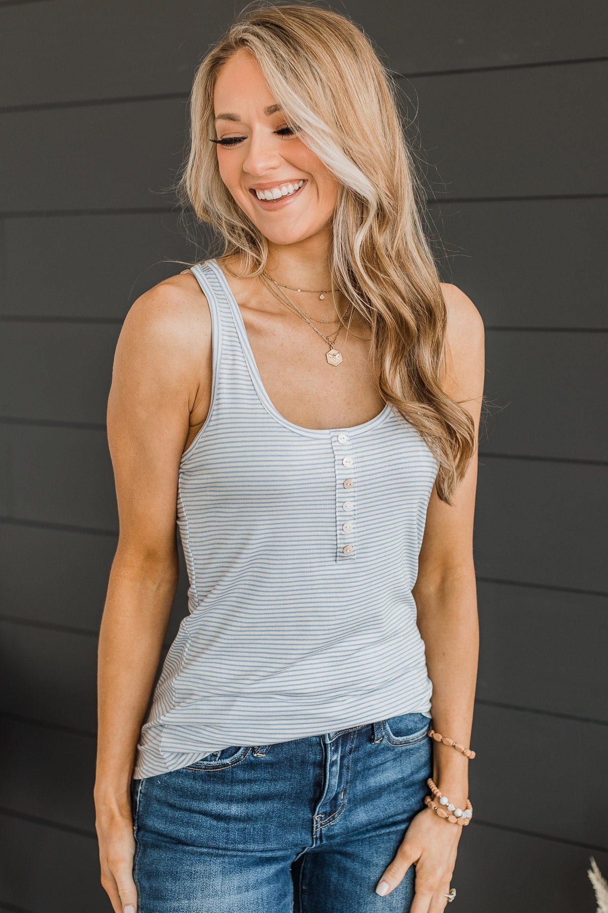 Tried And True Striped Tank- Blue - Image 4