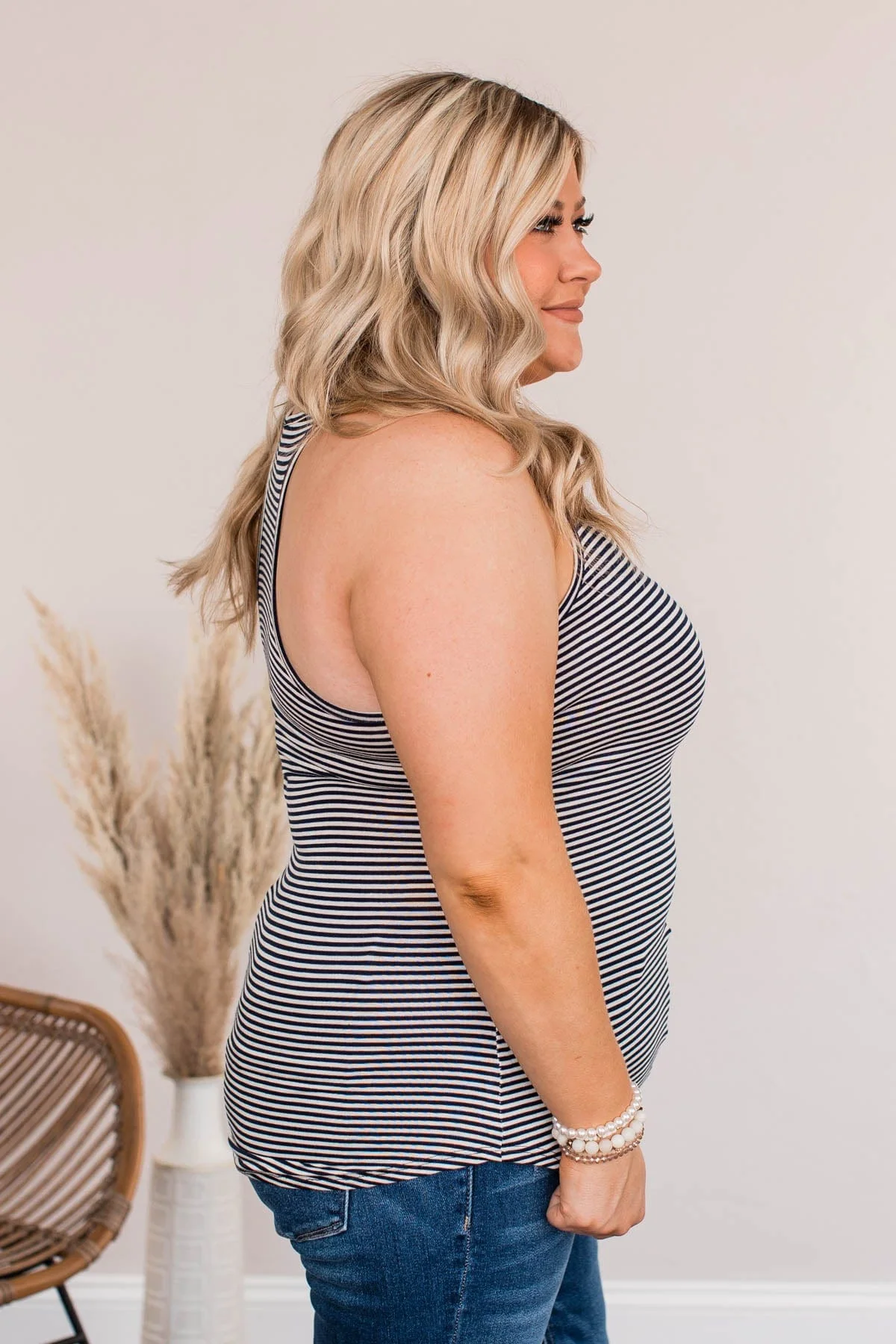 Tried And True Striped Tank- Navy - Image 6