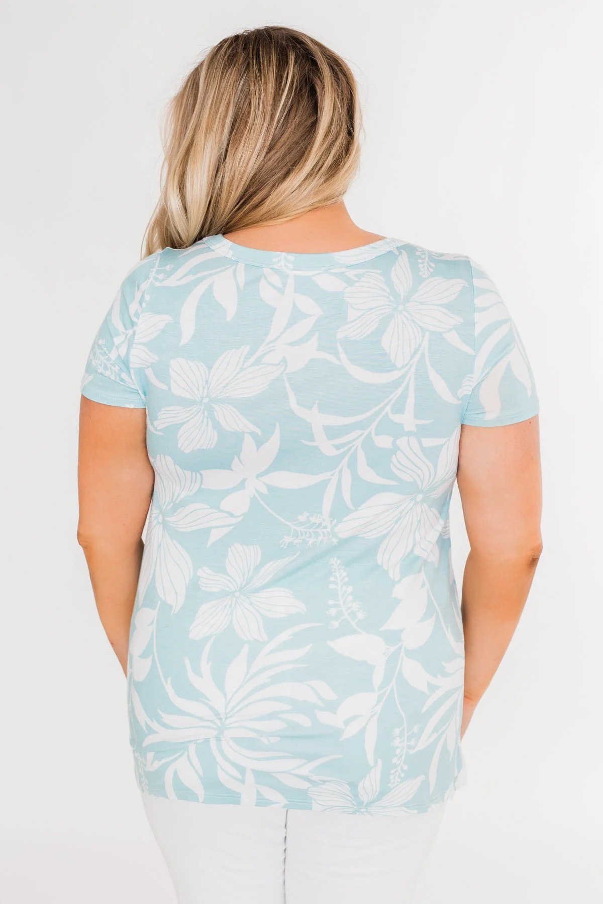 Tropical Adventure Knot Top- Light Blue - Image 14