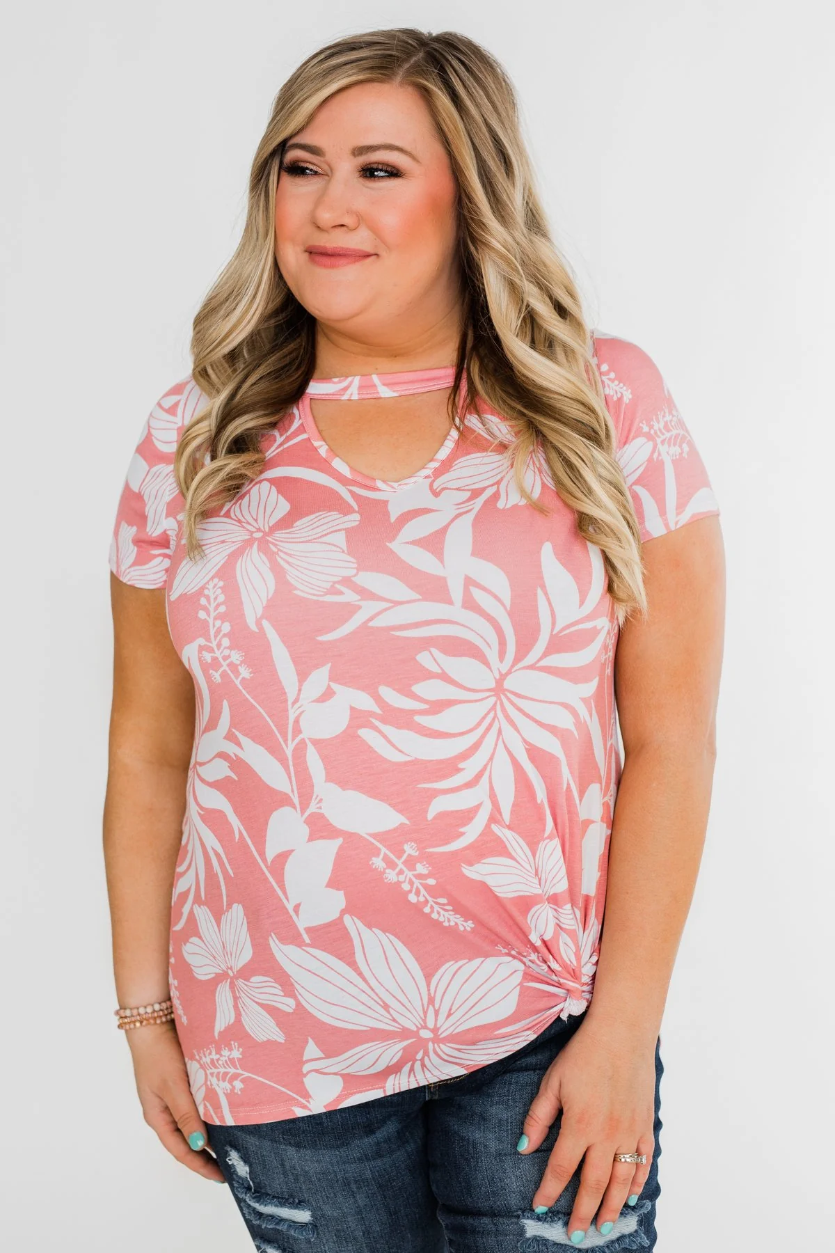 Tropical Adventure Knot Top- Pink