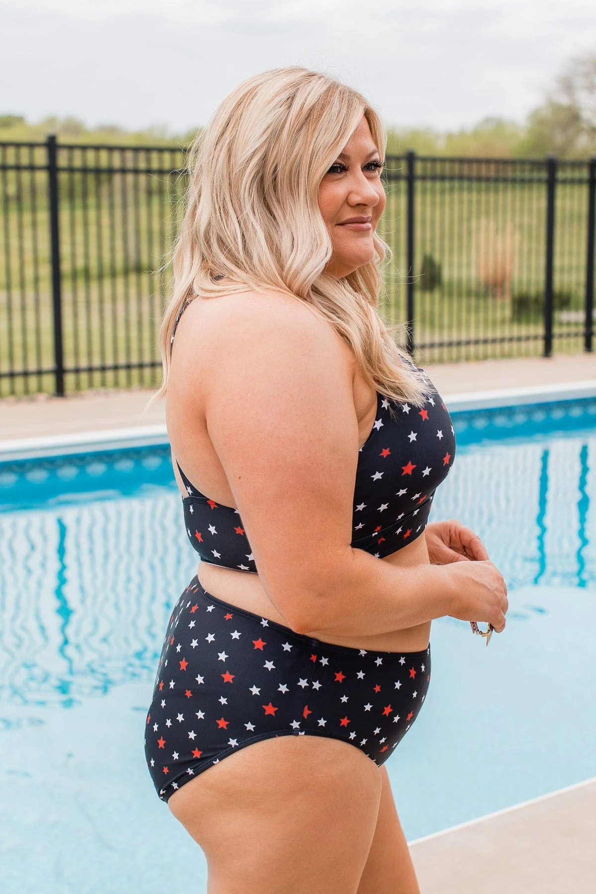 Tropical Breeze Braided Swim Top- Navy Star - Image 10
