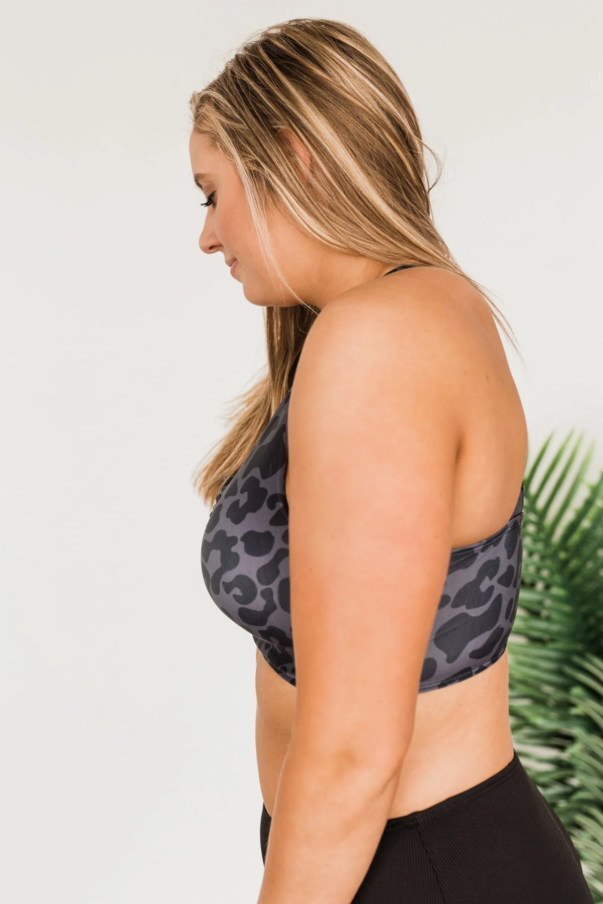 Tropical Breeze Braided Swim Top- Charcoal Leopard - Image 9