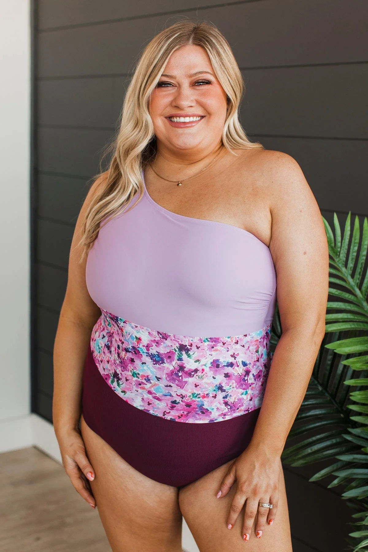 Tropical Dreams One-Piece Swimsuit- Plum & Lavender