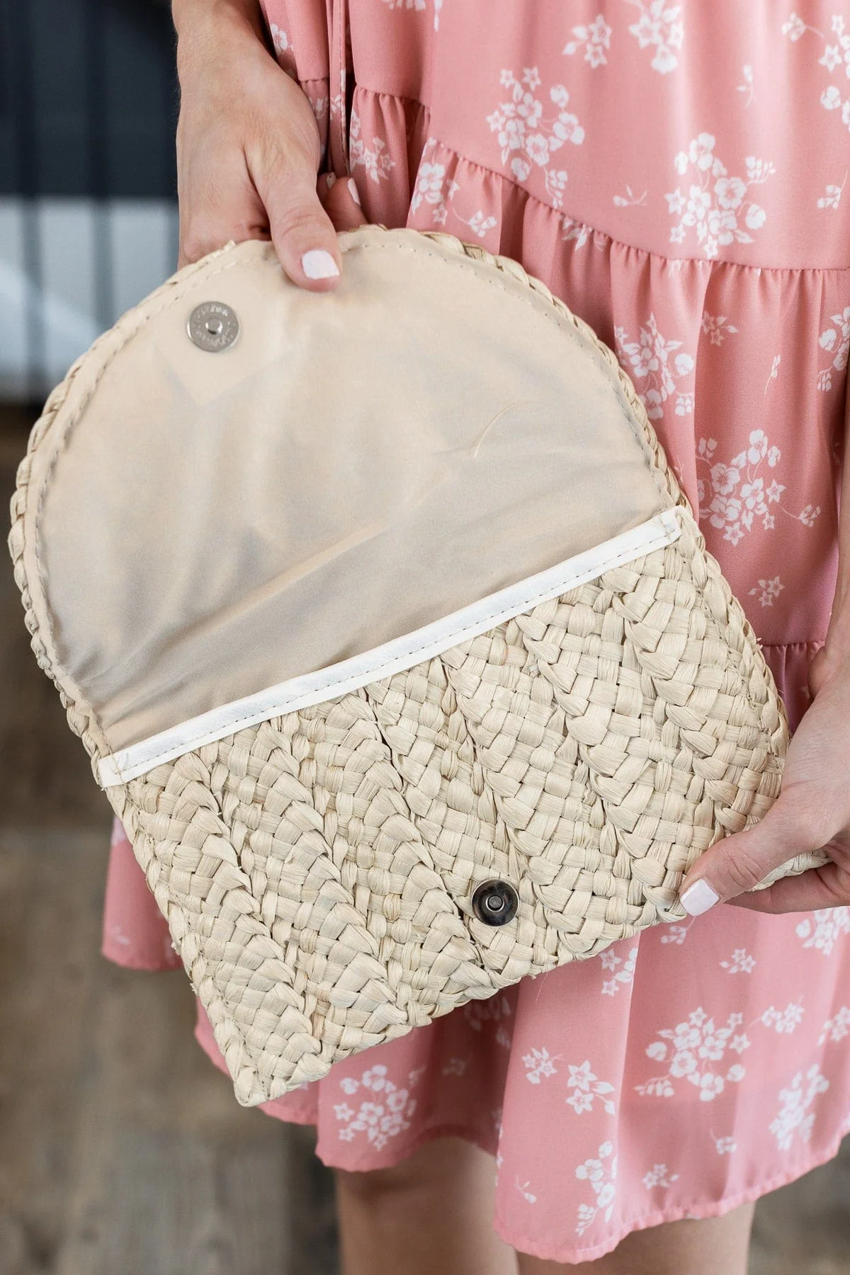 True Love Stories Woven Clutch- Natural - Image 3