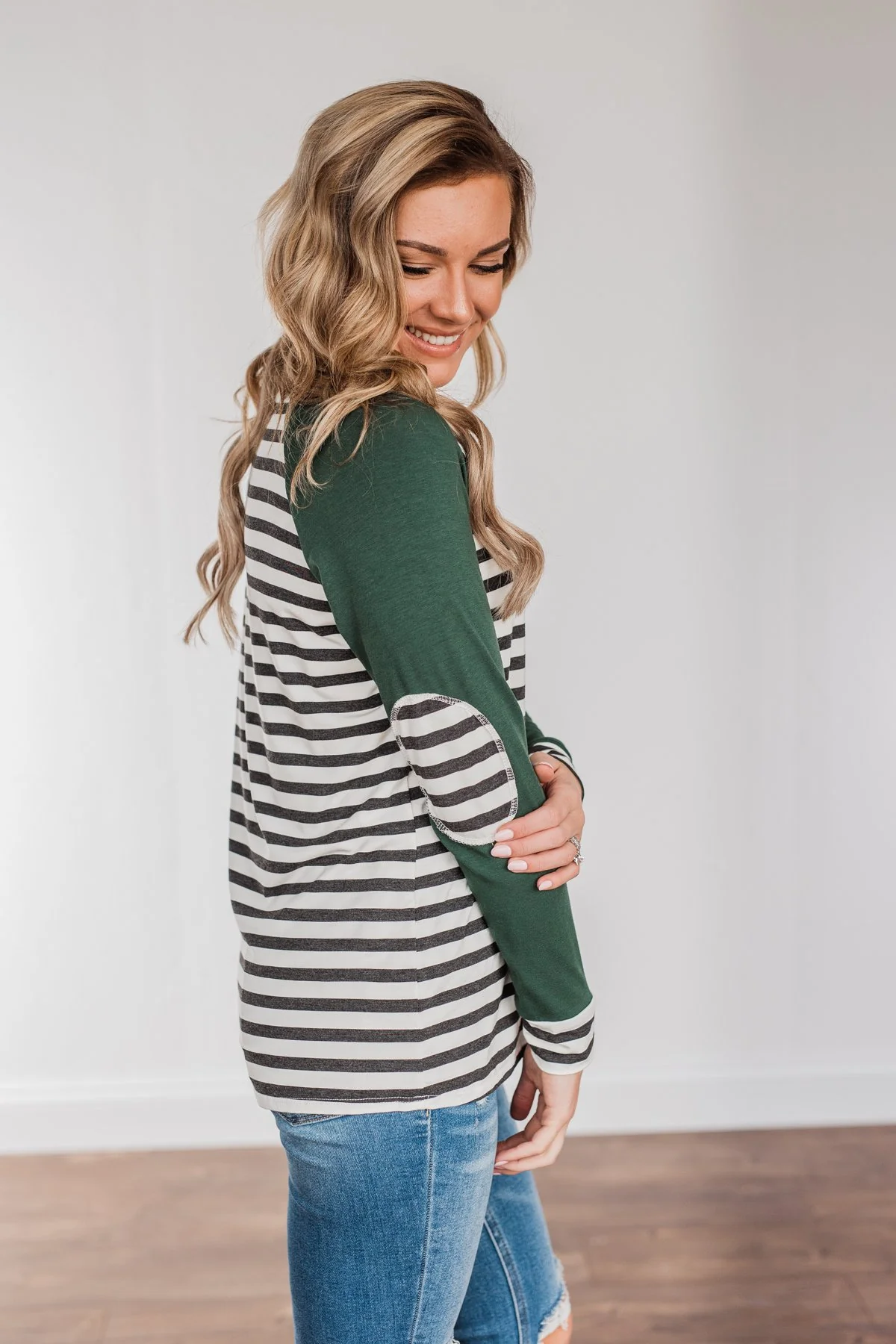 True To Your Heart Long Sleeve Top- Dark Emerald - Image 12