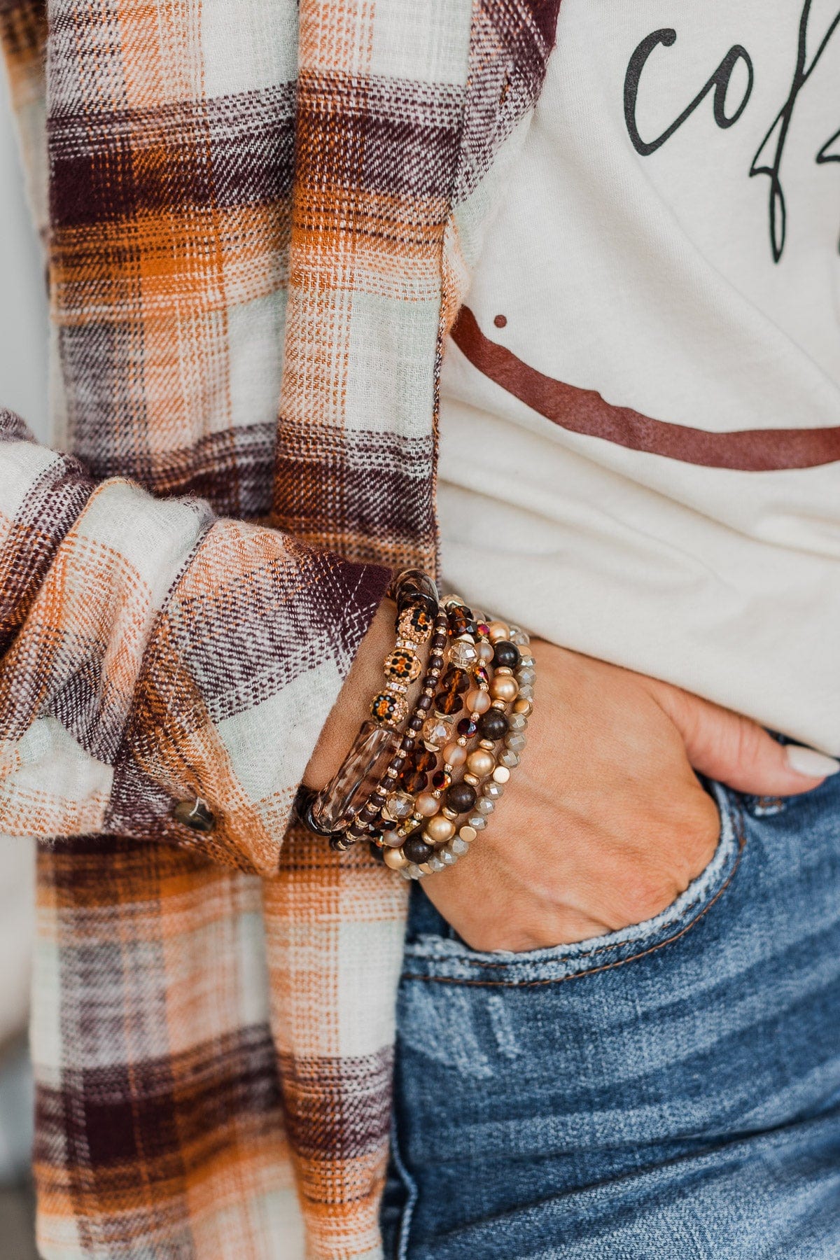 Truly Darling Stackable Bracelet Set- Brown