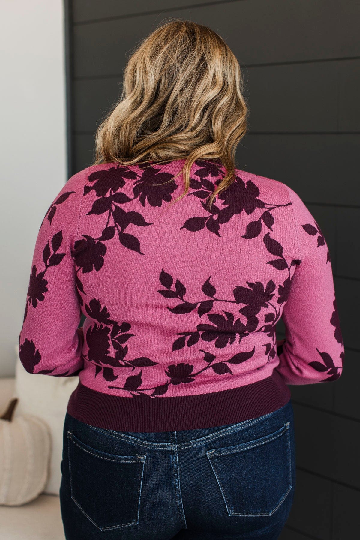 Truly Impressive Floral Sweater- Berry & Burgundy - Image 9