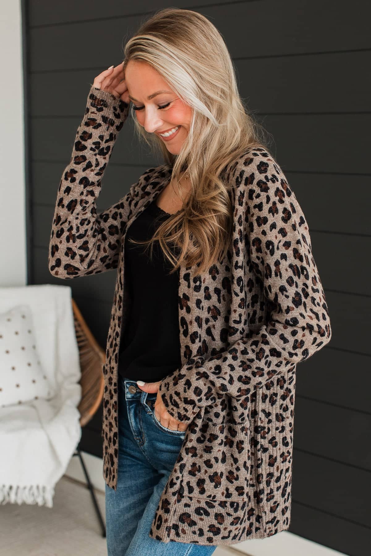 Truly Irresistible Leopard Print Knit Cardigan- Mocha - Image 4