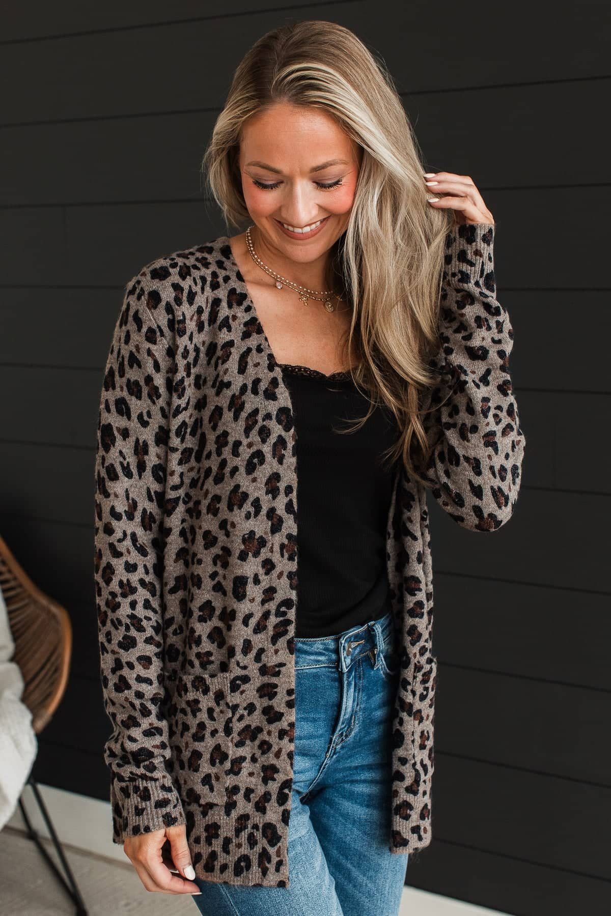 Truly Irresistible Leopard Print Knit Cardigan- Mocha - Image 5