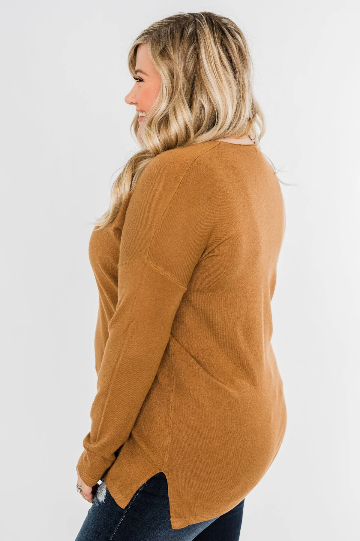 Truly Yours Sweater- Dark Camel - Image 10