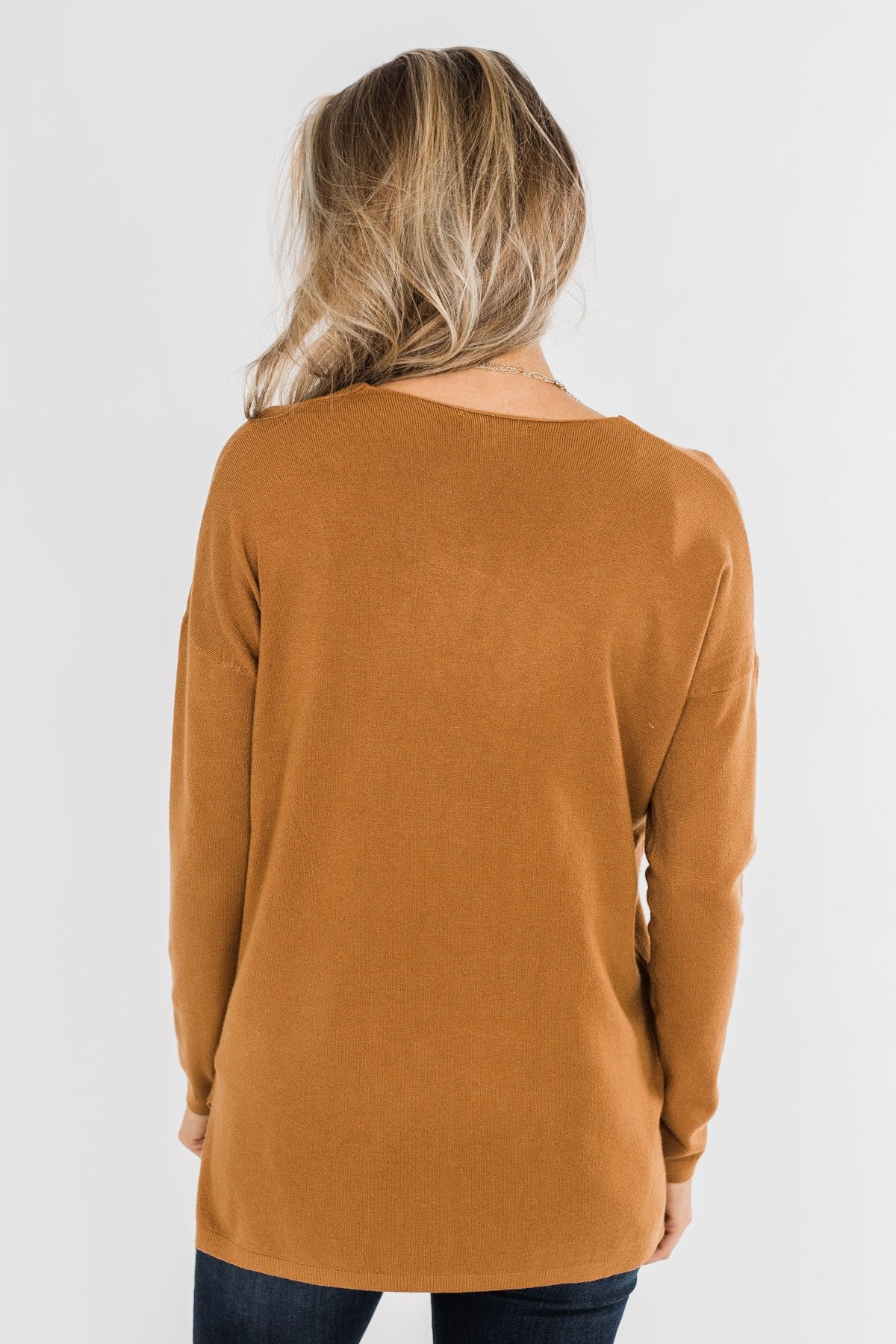 Truly Yours Sweater- Dark Camel - Image 11