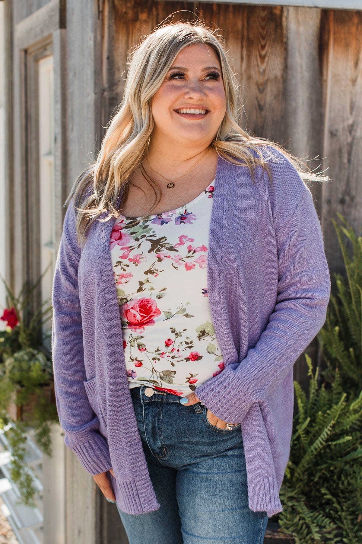 Trust In You Knit Cardigan- Lavender - Image 4