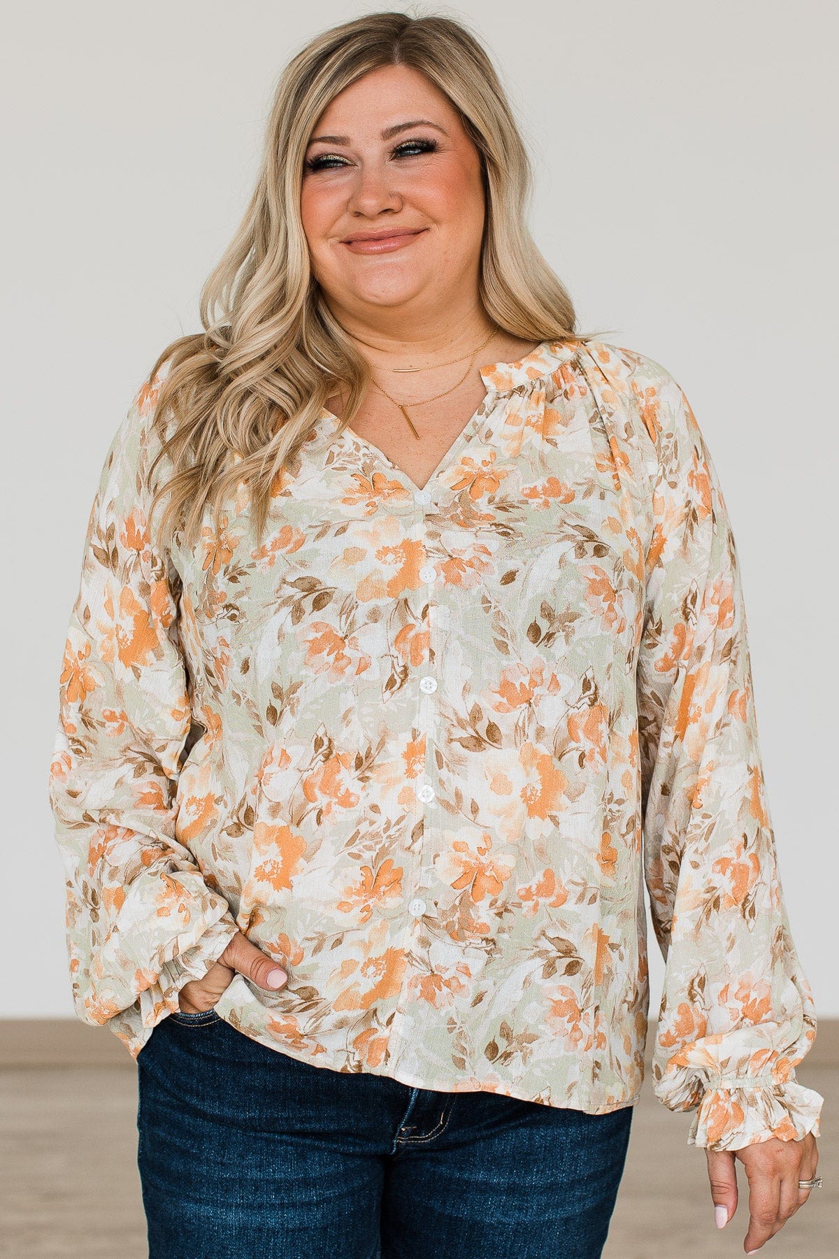 Trust The Process Floral Blouse- Light Sage - Image 2