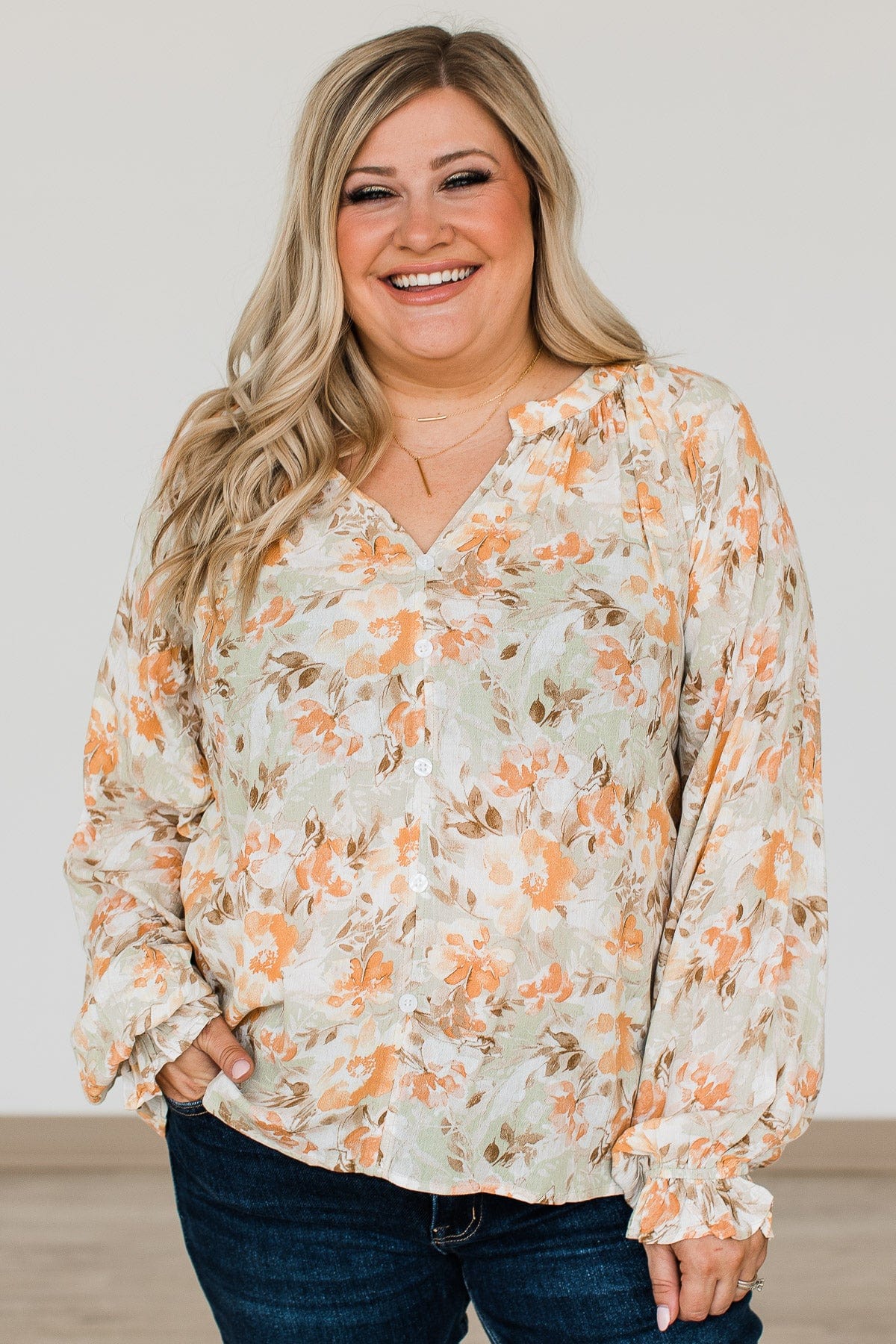 Trust The Process Floral Blouse- Light Sage - Image 3