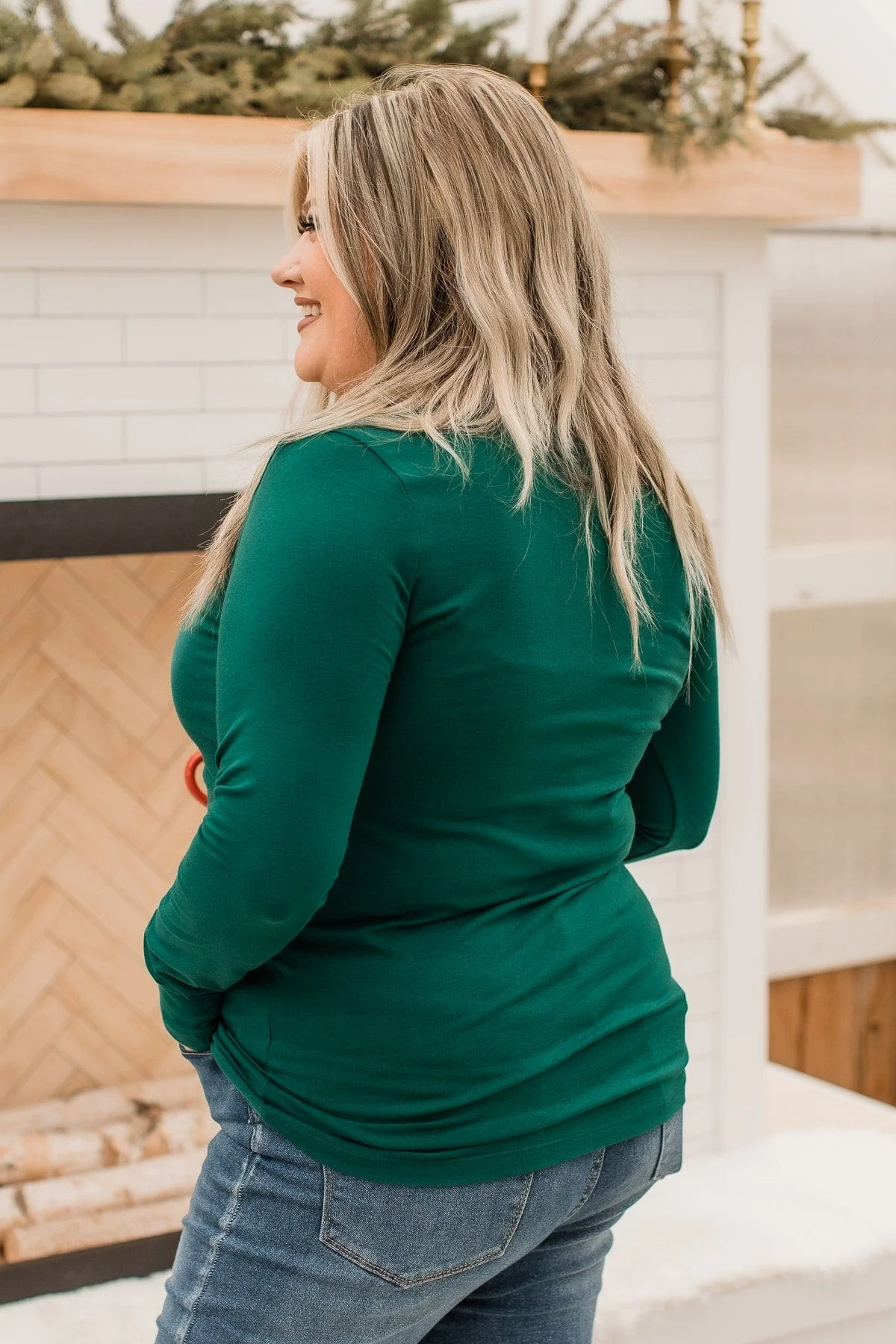 Trust The Timing Long Sleeve Top- Dark Green - Image 7