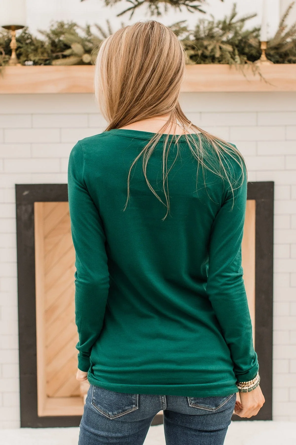 Trust The Timing Long Sleeve Top- Dark Green - Image 9