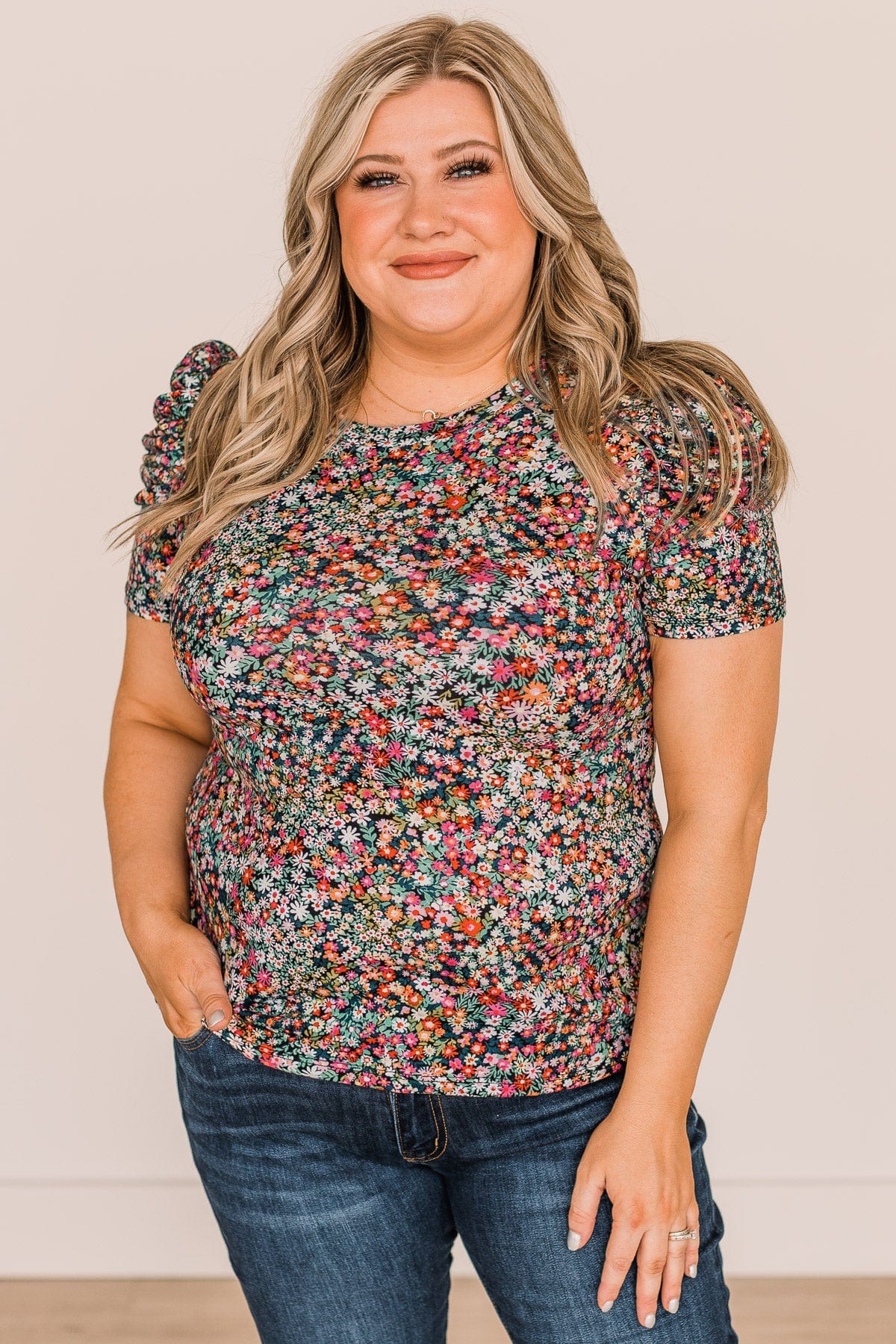 Trusting In You Floral Top- Black - Image 2