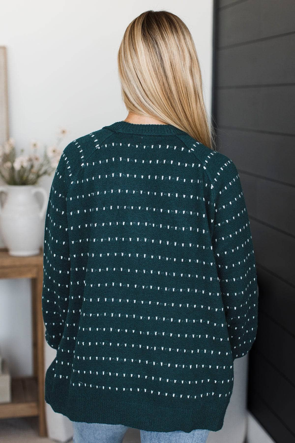 Try Something New Striped Knit Cardigan- Teal - Image 10