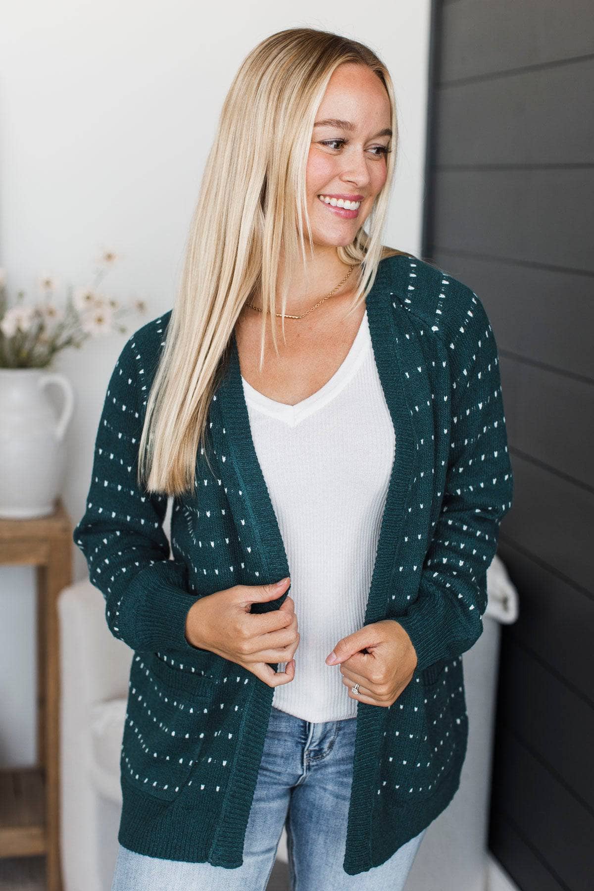 Try Something New Striped Knit Cardigan- Teal - Image 5
