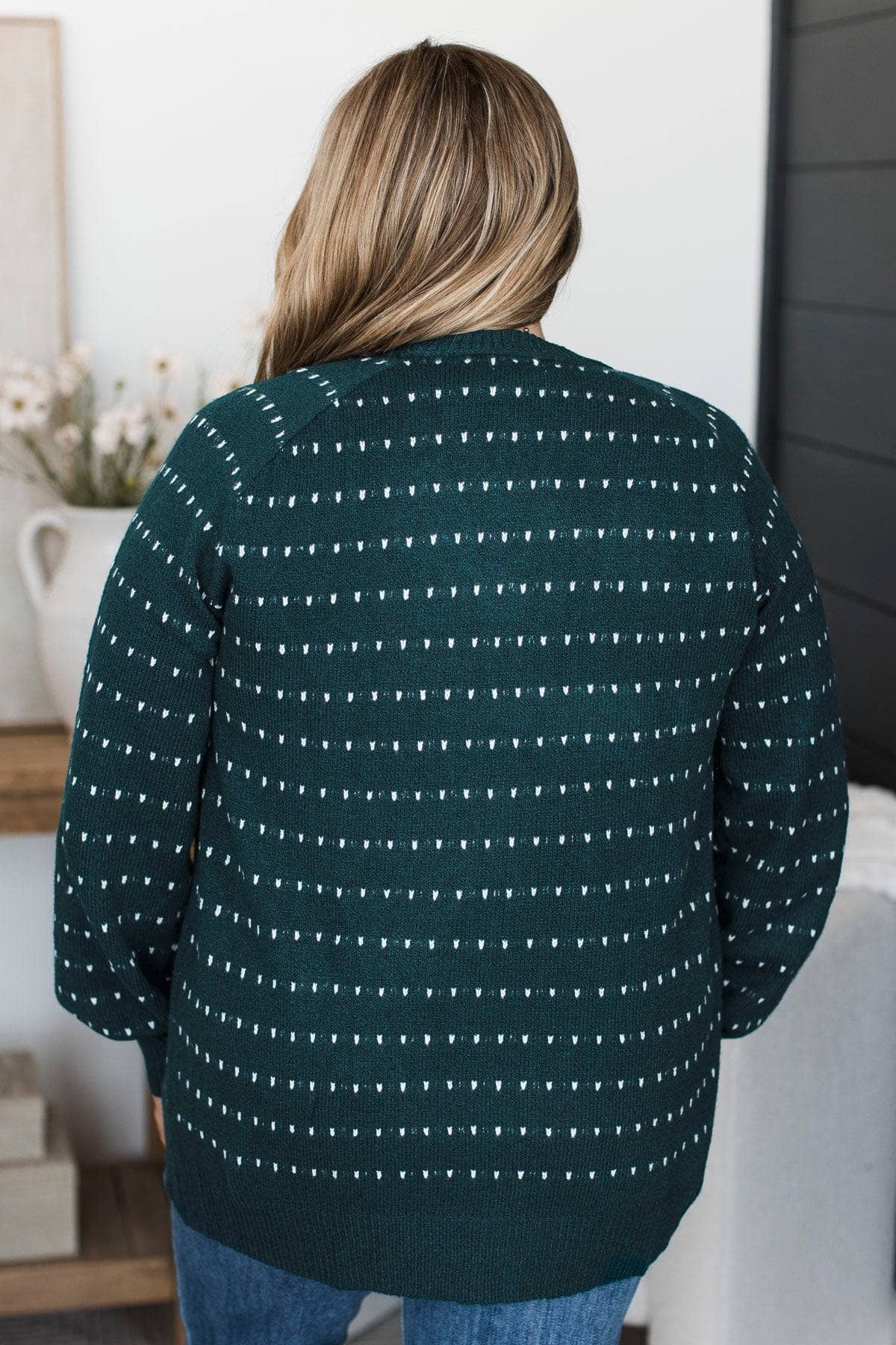 Try Something New Striped Knit Cardigan- Teal - Image 9