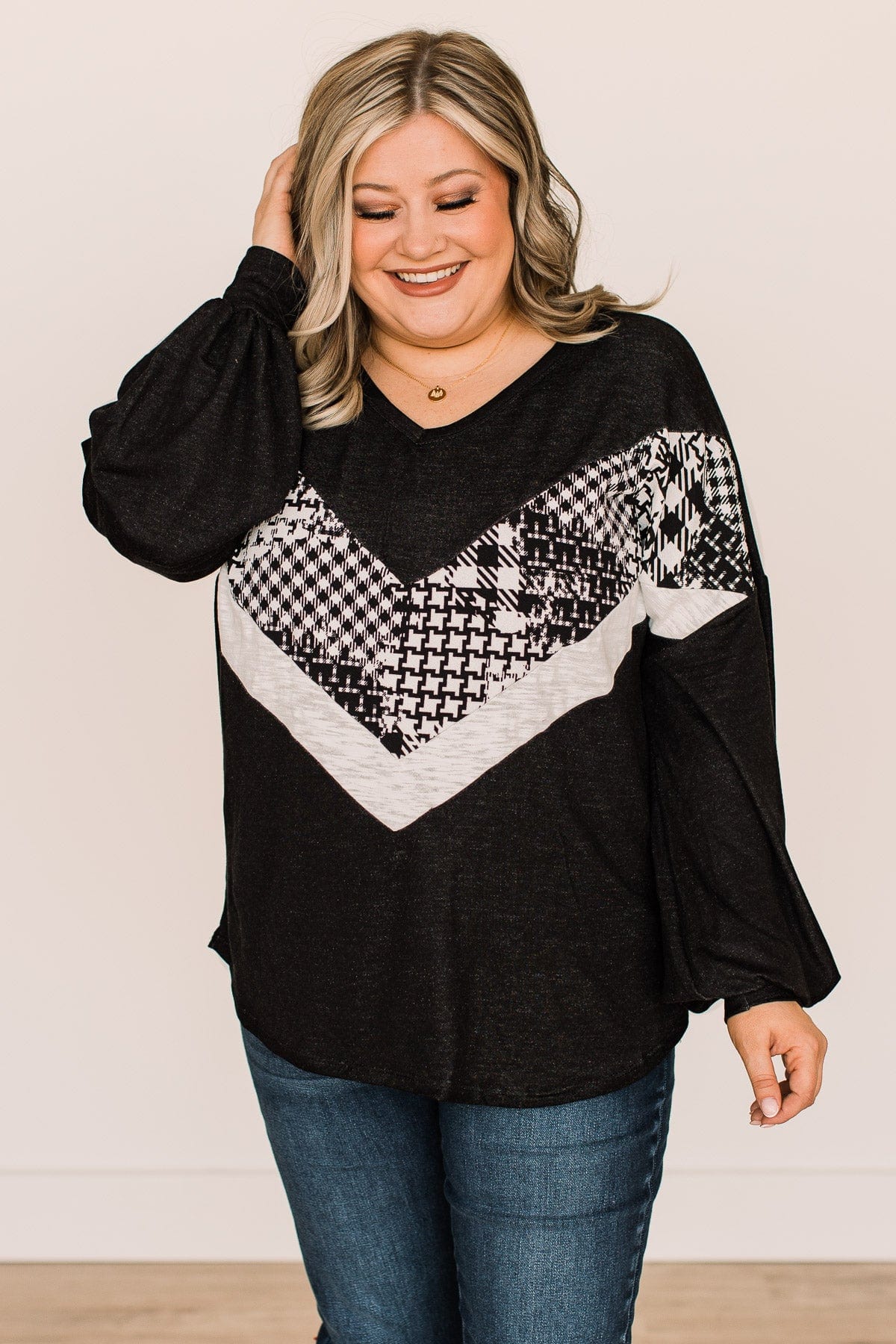 Trying Your Best Long Sleeve Top- Black - Image 3