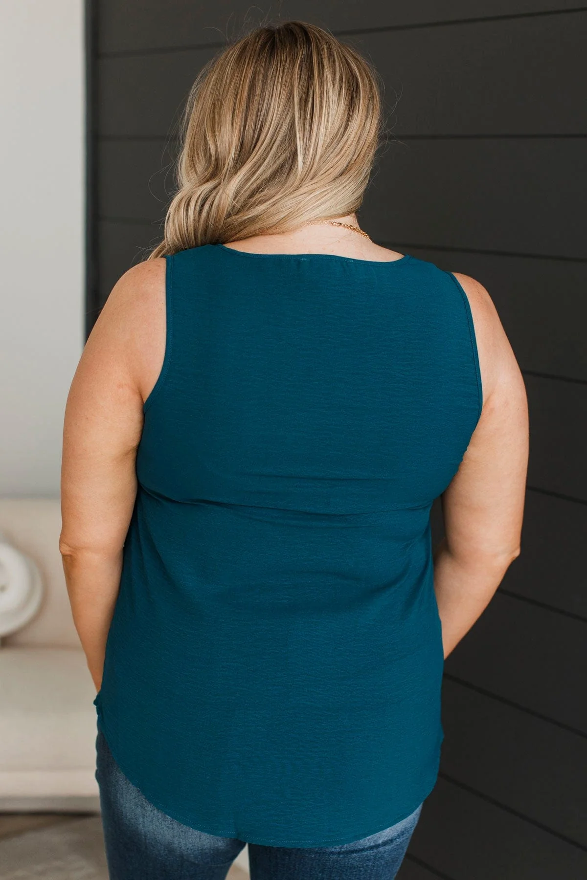 Turn It Up Lightweight Tank Top- Teal - Image 6