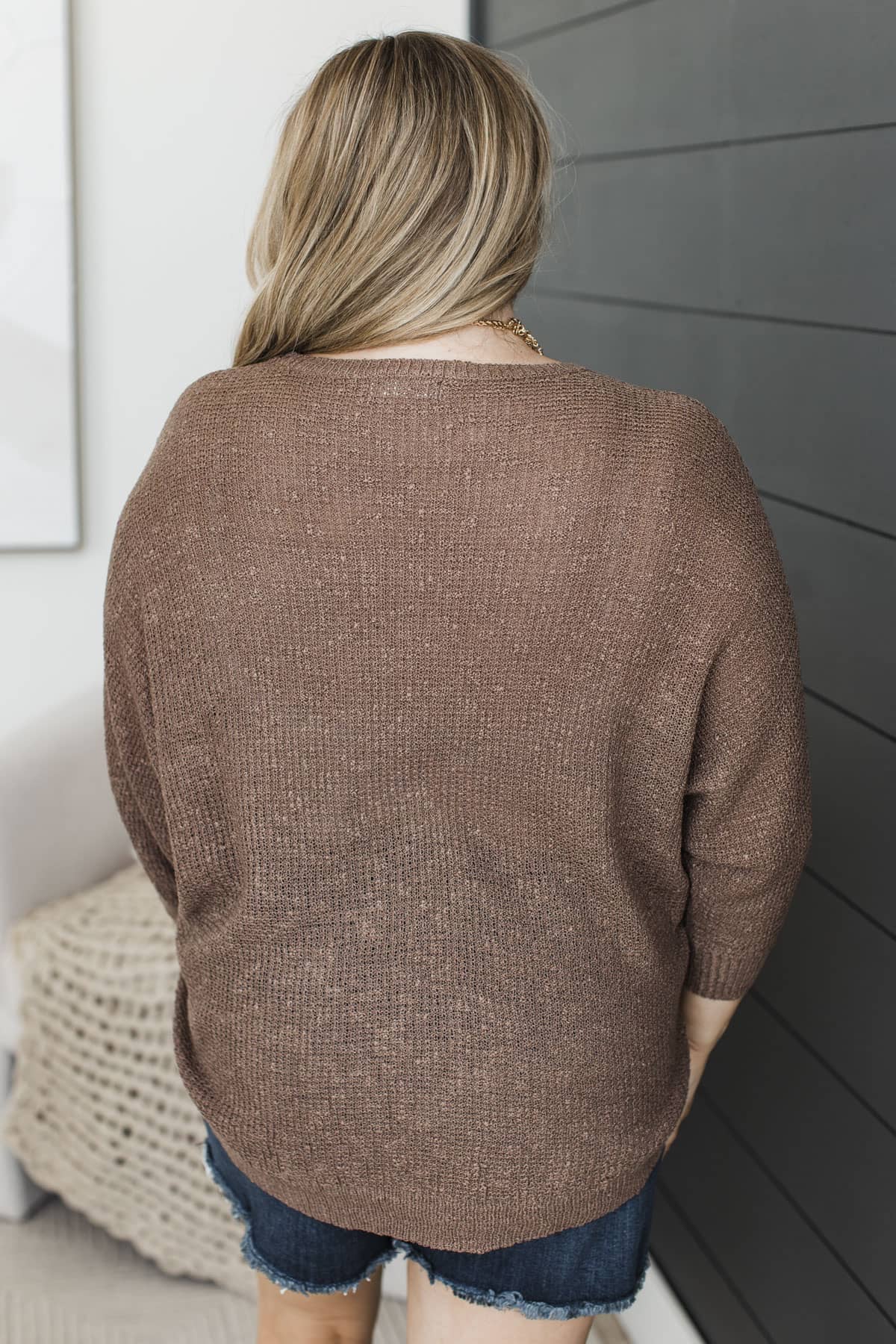 Two Halves One Heart Knit Sweater Top- Mocha - Image 7