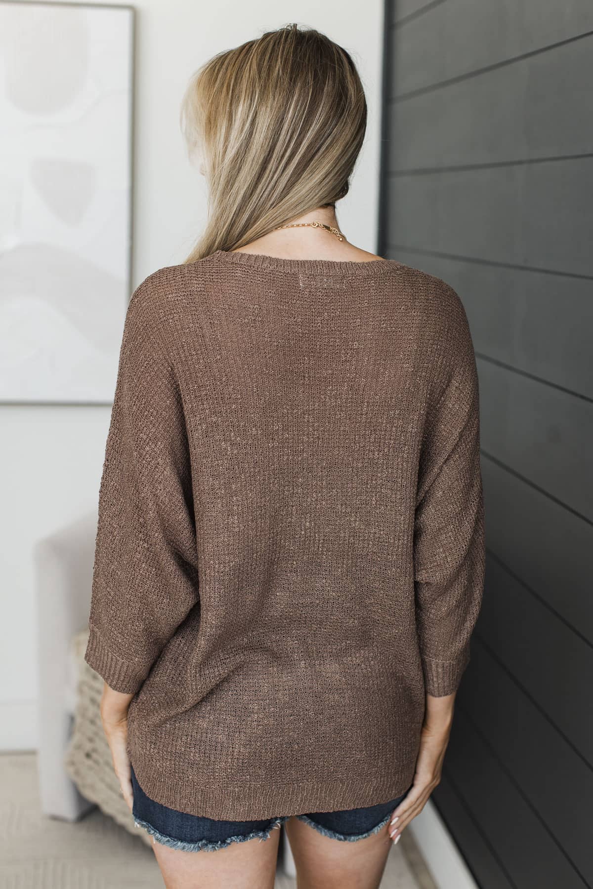 Two Halves One Heart Knit Sweater Top- Mocha - Image 8