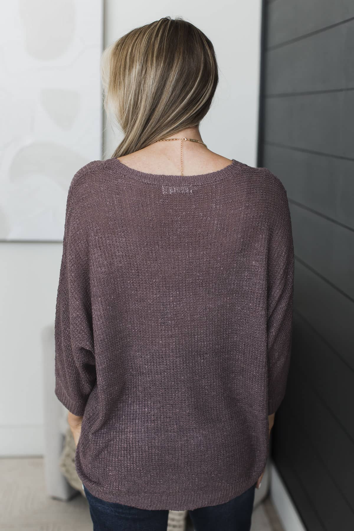 Two Halves One Heart Knit Sweater Top- Dusty Plum - Image 7