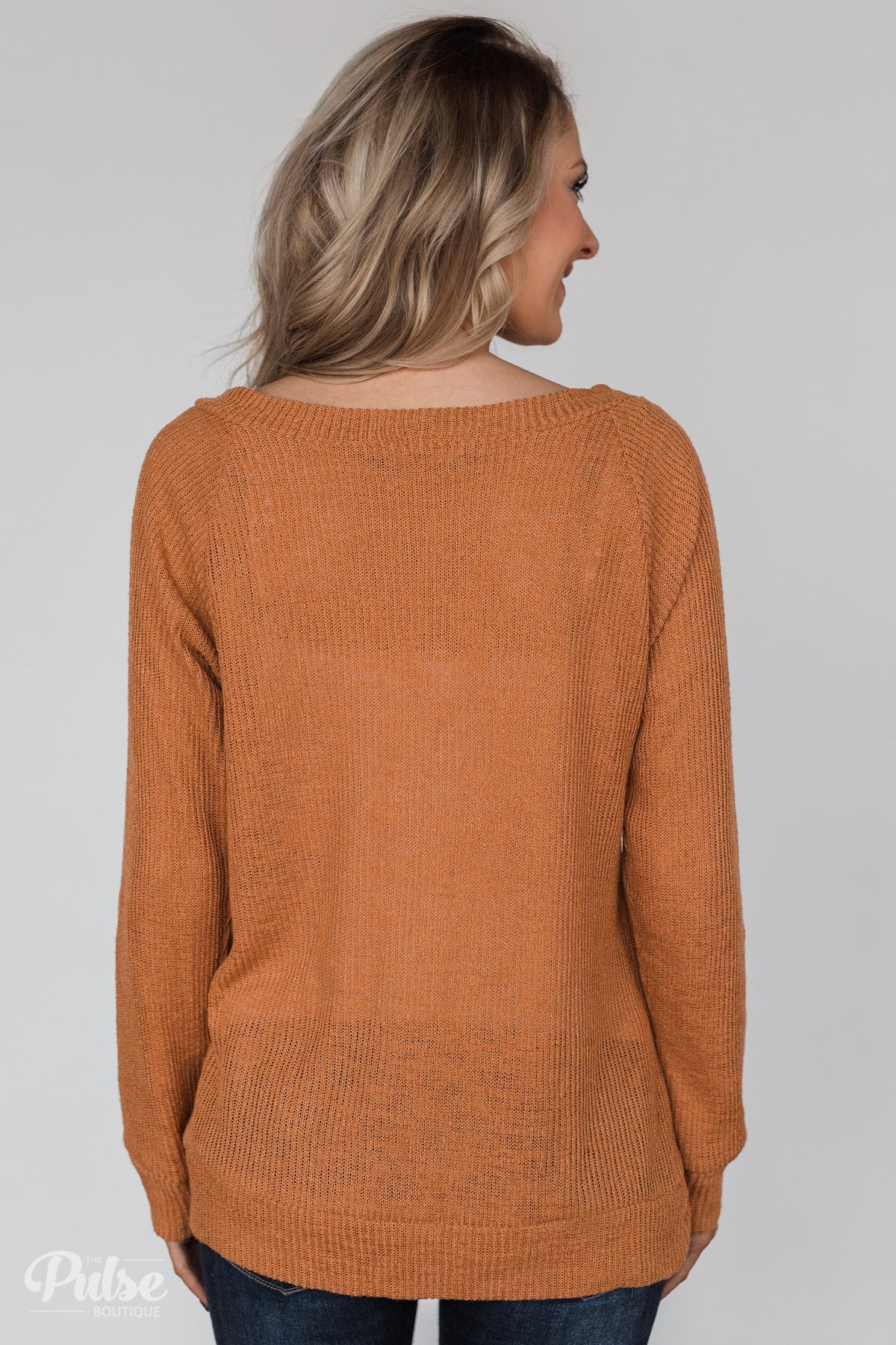 Two Sides of You Knitted Cardigan Top- Light Orange - Image 7