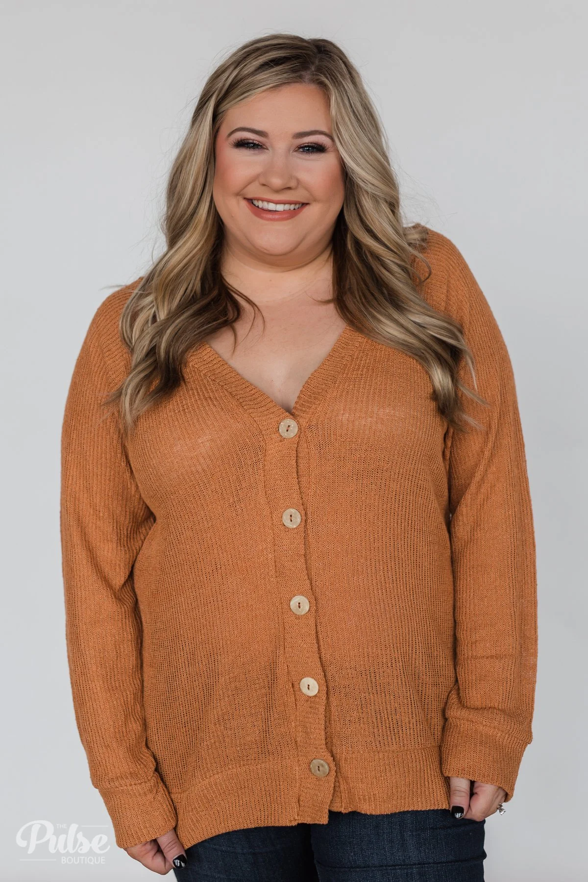 Two Sides of You Knitted Cardigan Top- Light Orange - Image 9