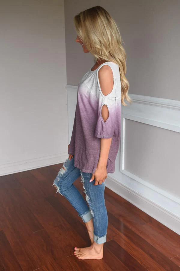 Two Tone Ombre Top ~ Purple - Image 5