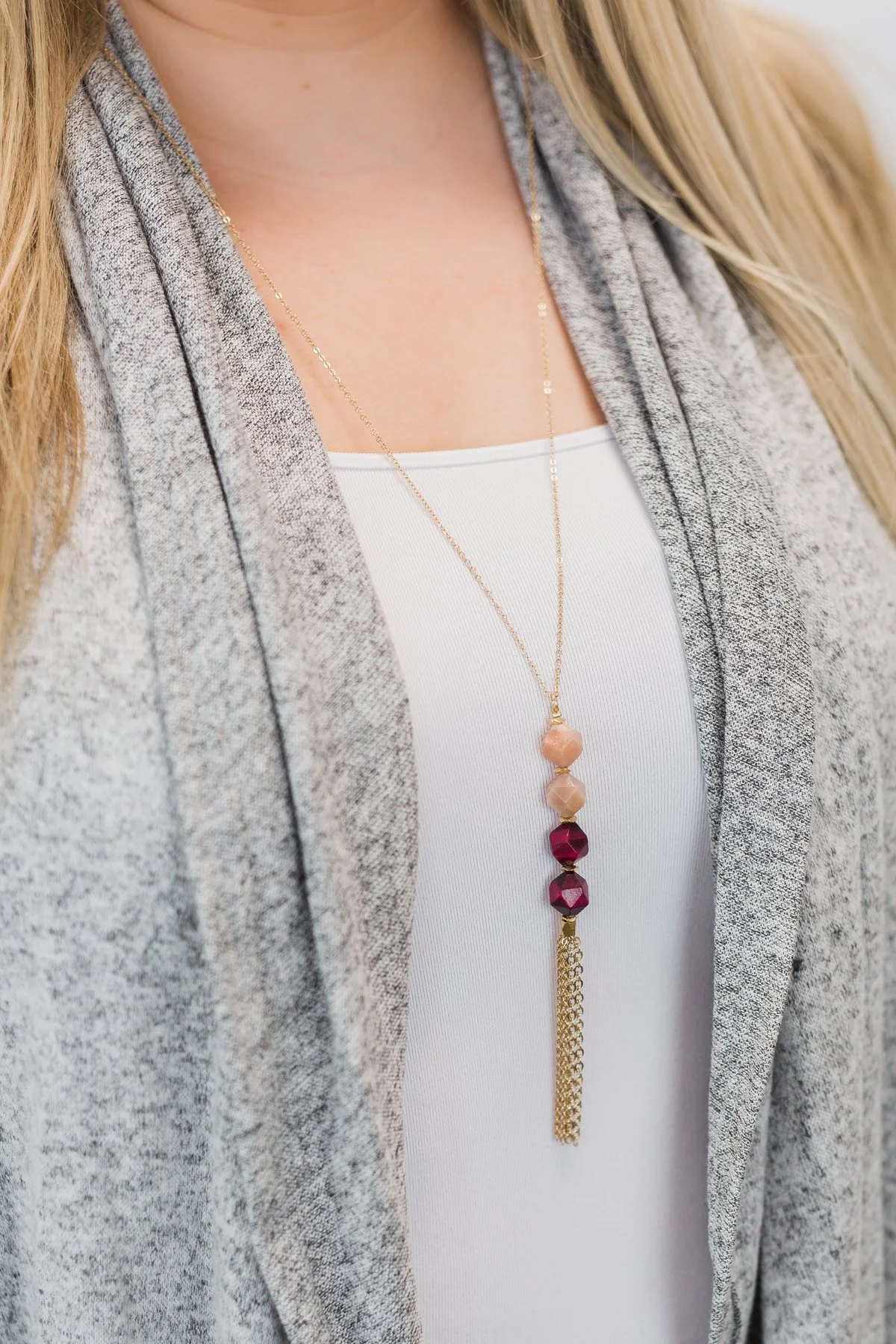 Two Toned Beaded Gold Necklace