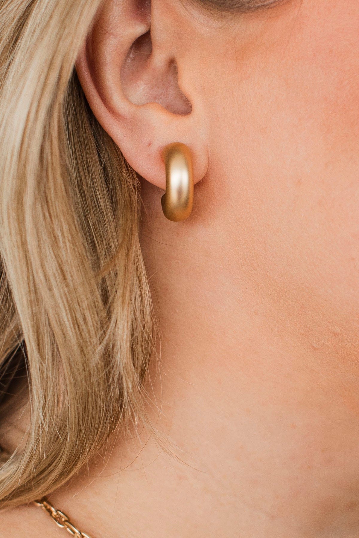 Ultimate Charm C-Hoop Earrings- Matte Gold - Image 2