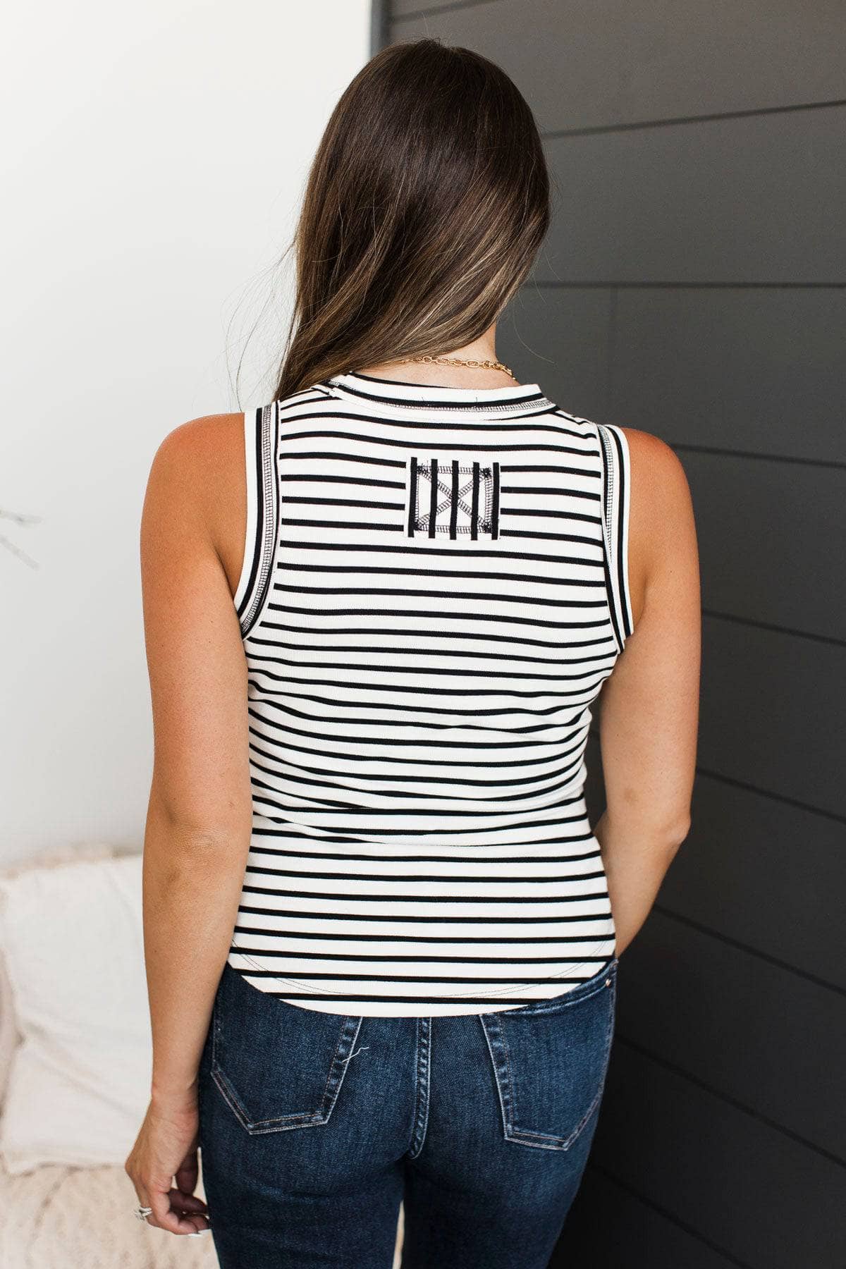Unable To Resist Striped Tank Top- Ivory & Black - Image 6