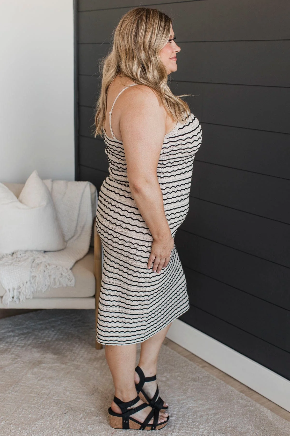 Unbelievable Confidence Crochet Knit Dress- Taupe - Image 6