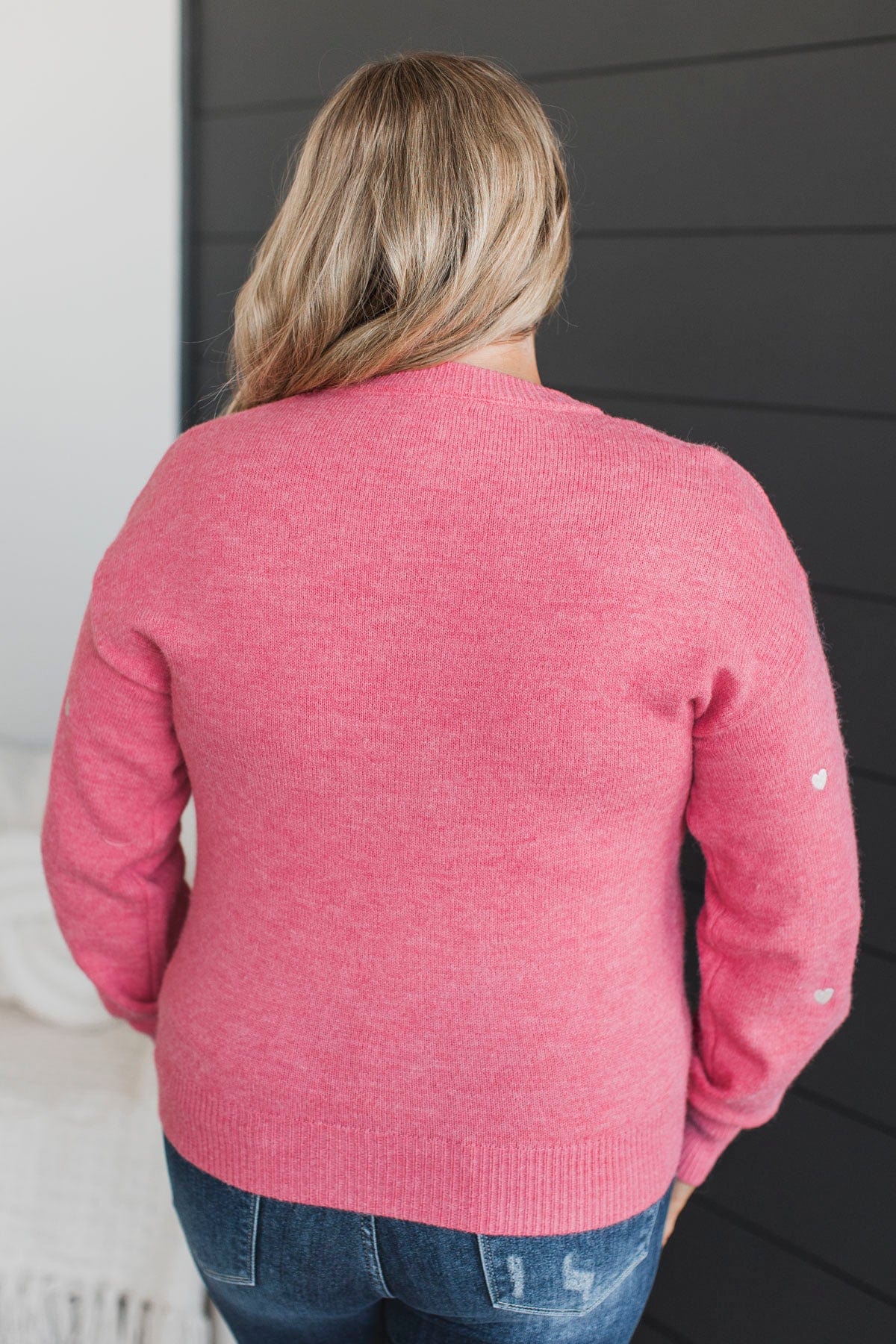 Unbelievable Feelings Heart Knit Sweater- Pink - Image 7