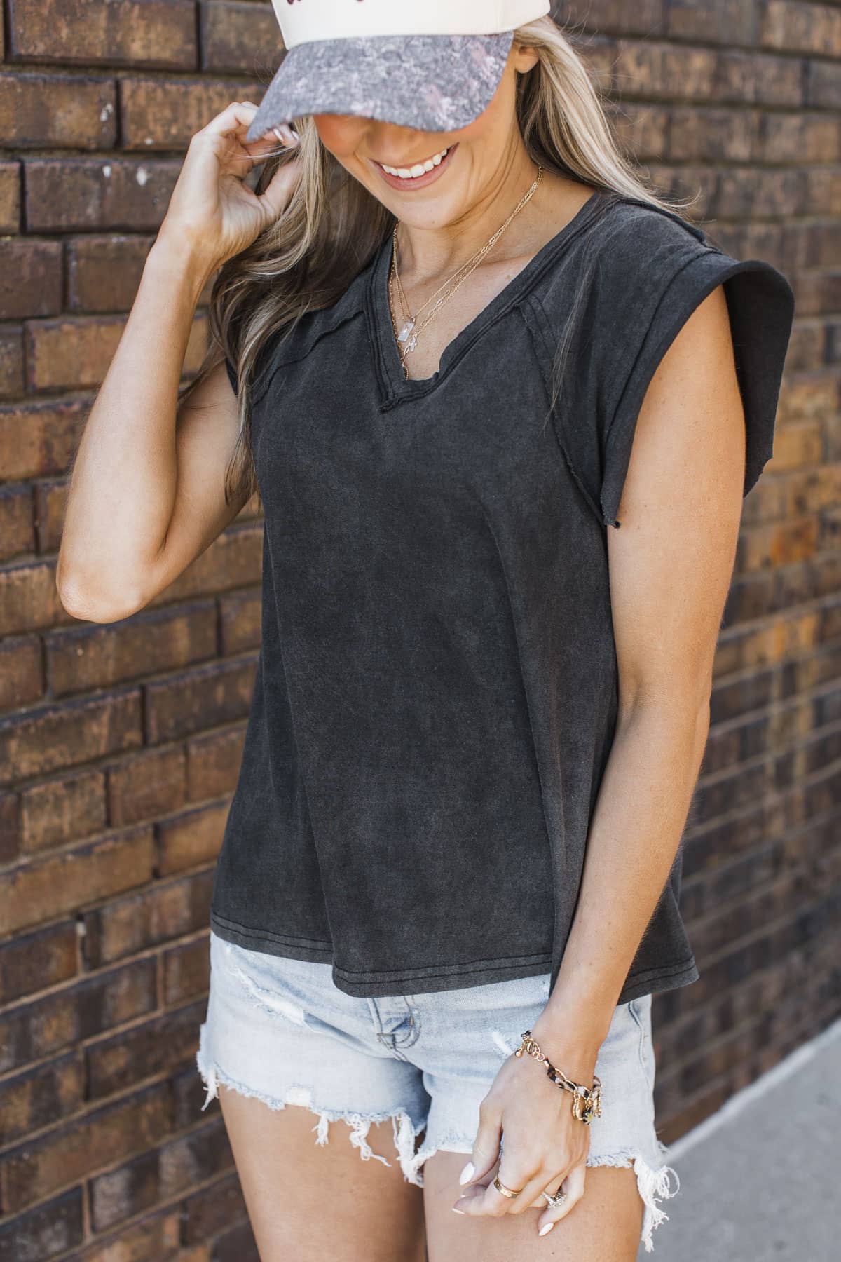 Unbelievable Timing V-Neck Top- Black - Image 3