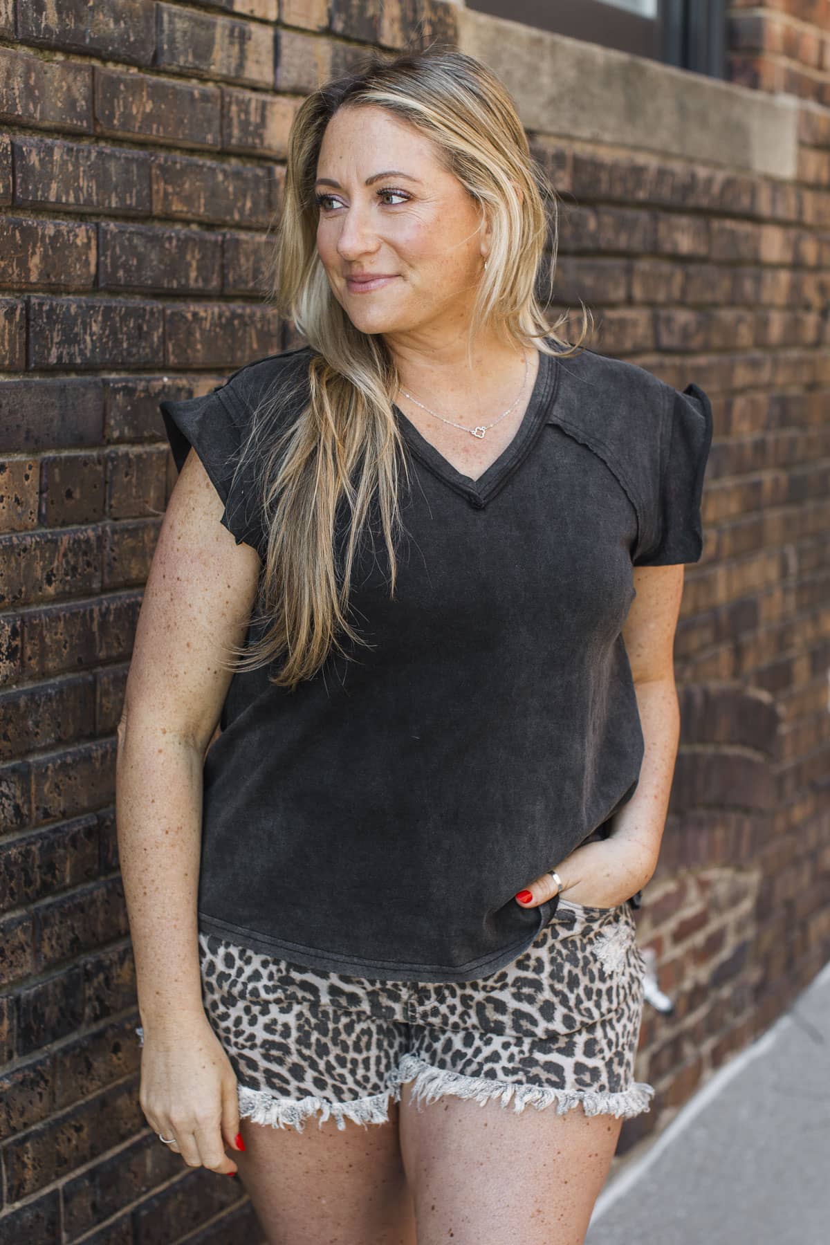 Unbelievable Timing V-Neck Top- Black - Image 4