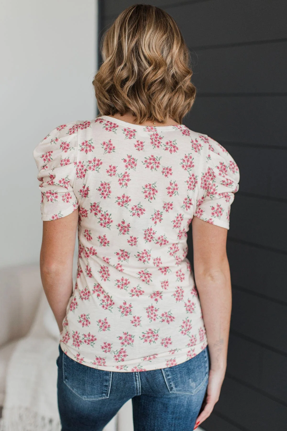 Unbelievably Devoted Floral Top- Off-White & Pink - Image 7