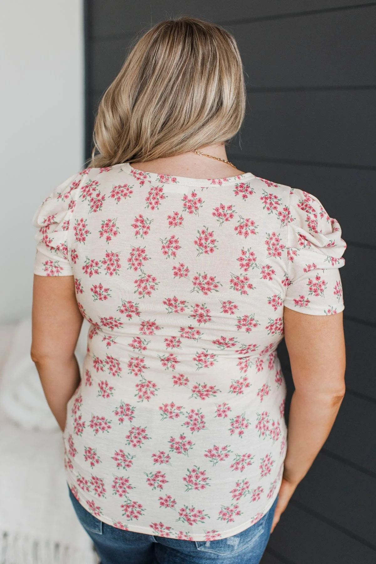 Unbelievably Devoted Floral Top- Off-White & Pink - Image 8