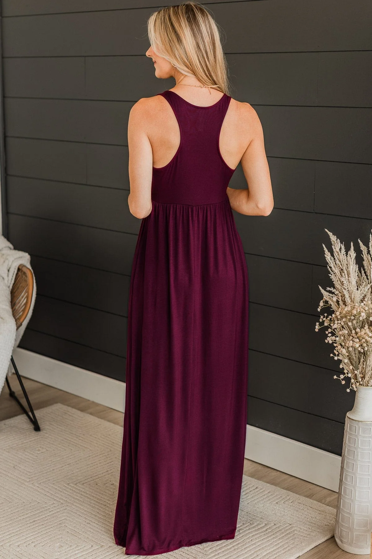 Undeniable Charm Knit Maxi Dress- Burgundy - Image 7