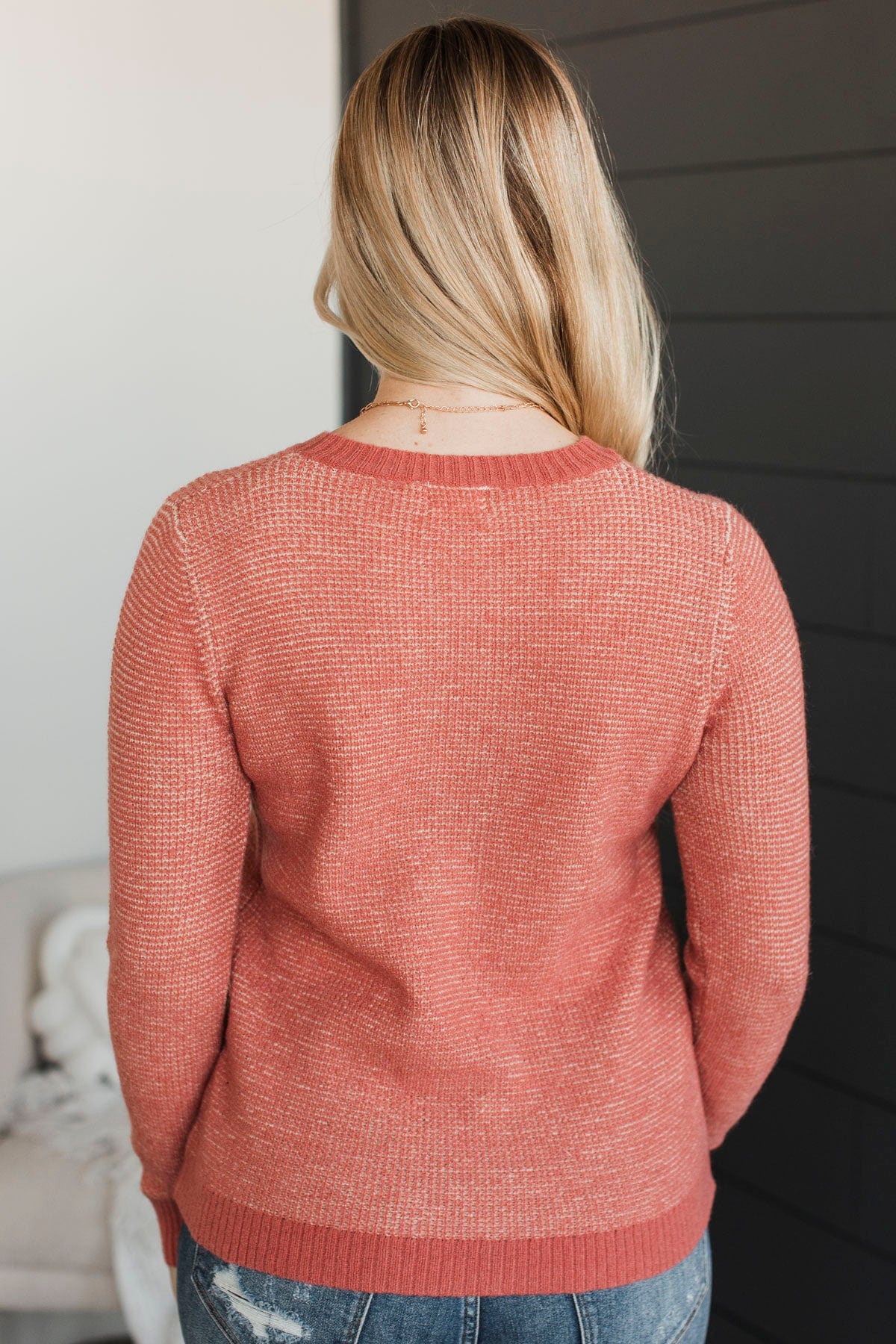 Undeniable Chemistry Knit Sweater- Dark Coral - Image 7