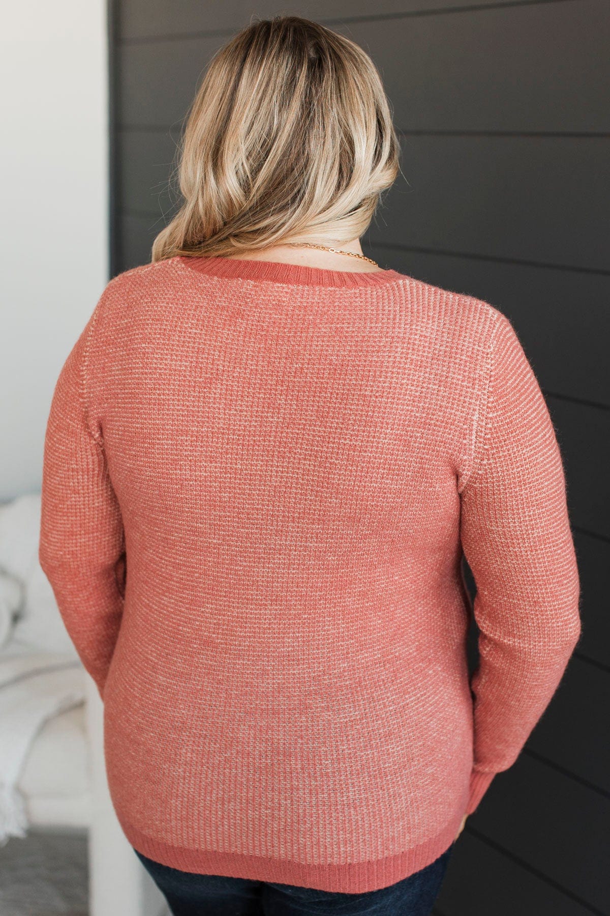 Undeniable Chemistry Knit Sweater- Dark Coral - Image 8