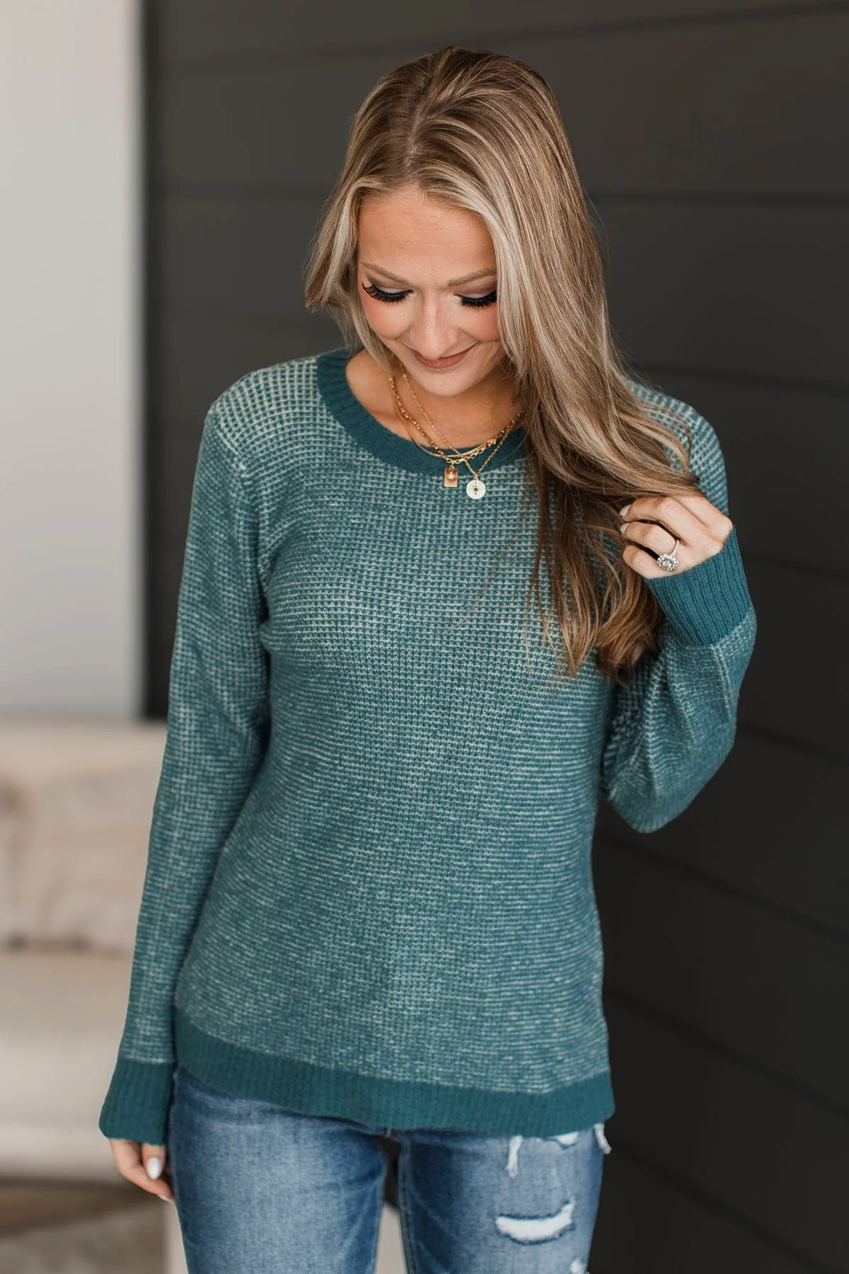 Undeniable Chemistry Knit Sweater- Peacock