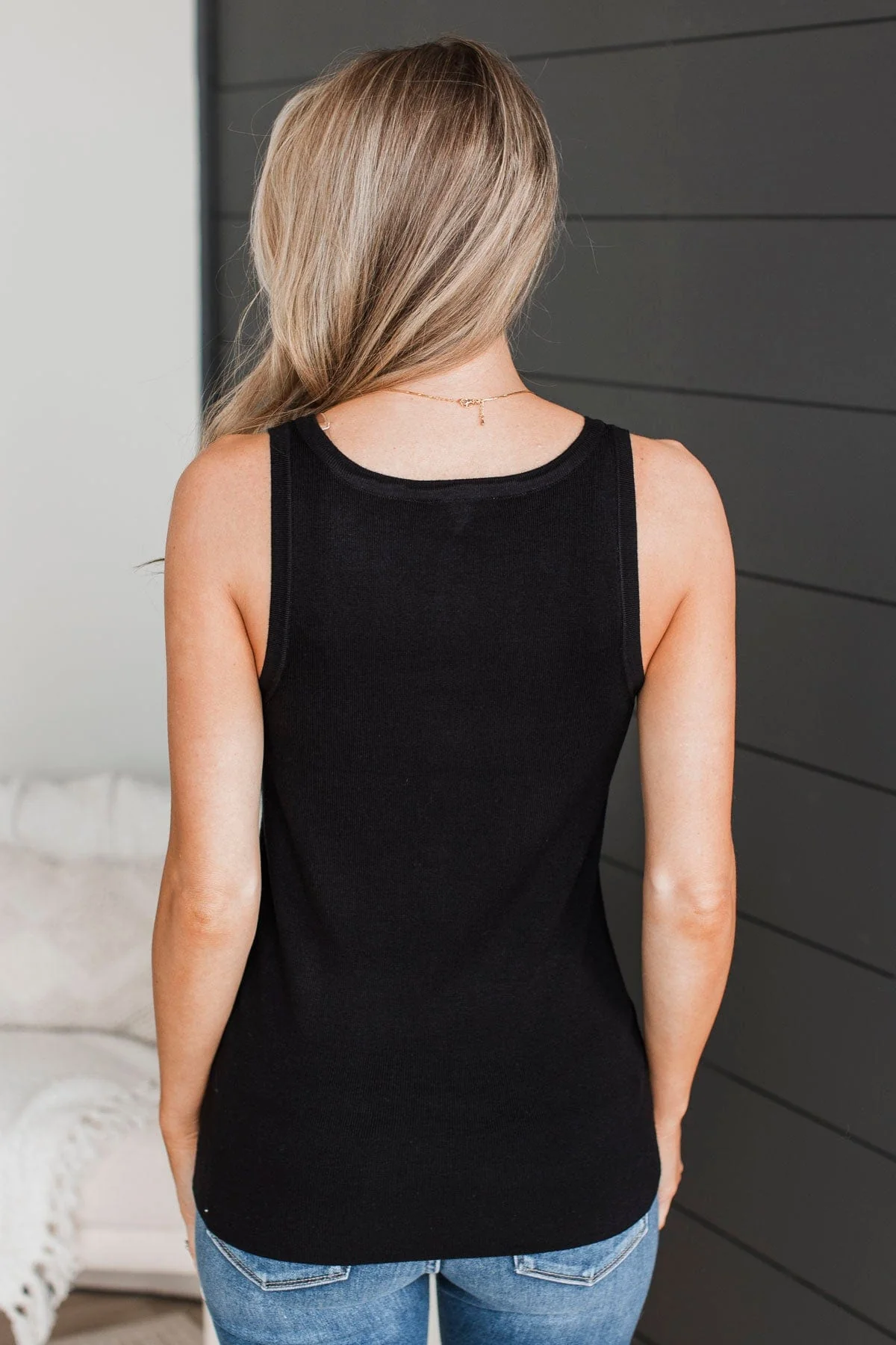 Undeniably Perfect Ribbed Tank Top- Black - Image 5