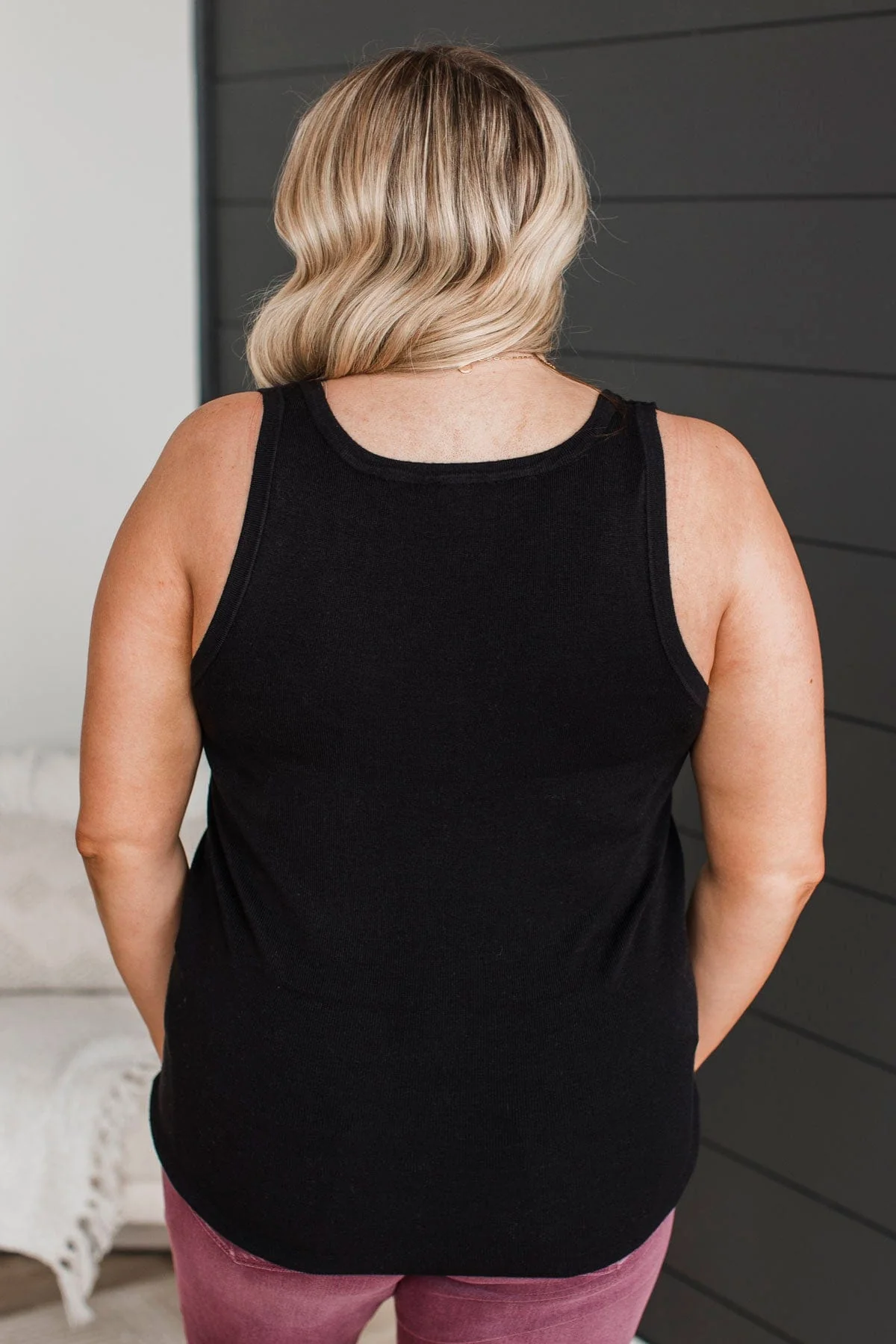 Undeniably Perfect Ribbed Tank Top- Black - Image 8