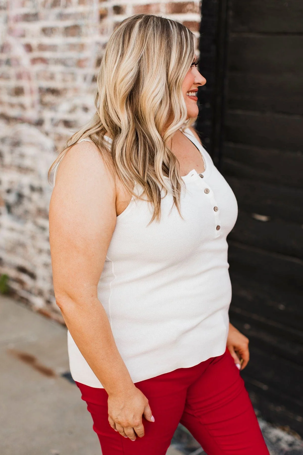 Undeniably Perfect Ribbed Tank Top- Off-White - Image 8