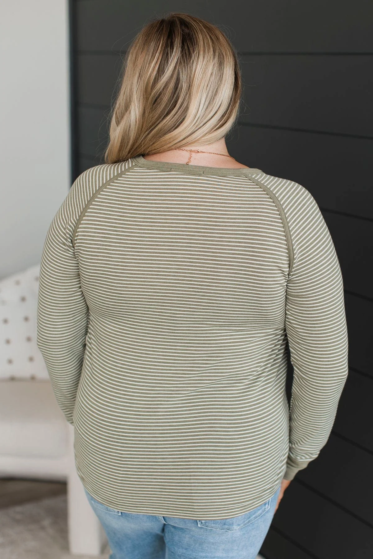 Undeniably Yours Striped Top- Light Olive - Image 8